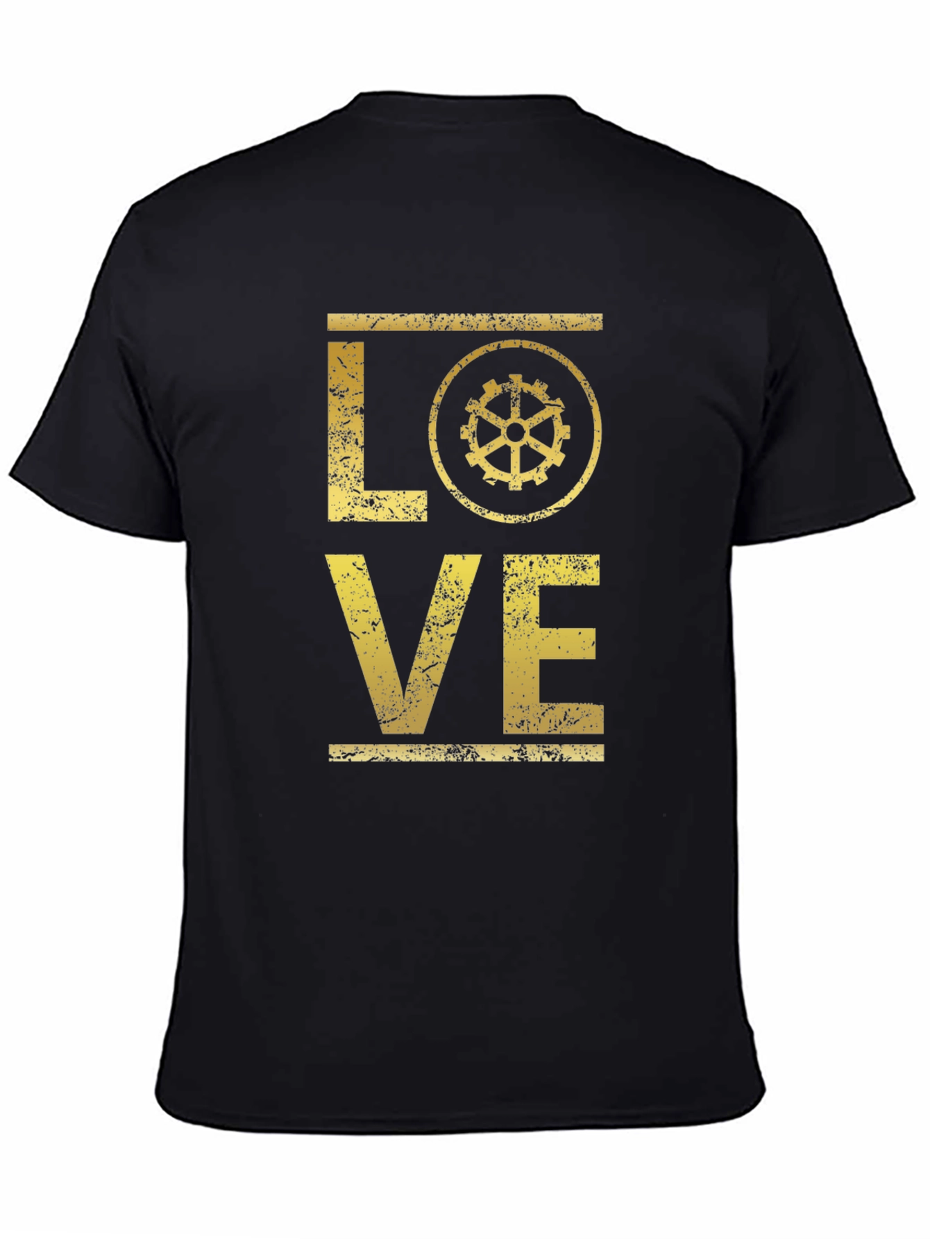 Black Steampunk Love Graphic Tee - Black Cotton T-Shirt view 4