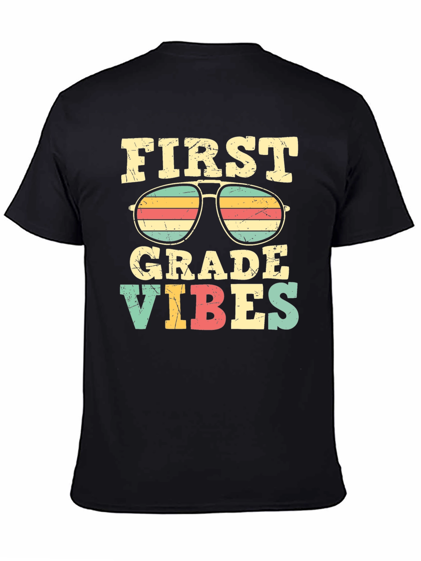 Black First Grade Vibes Graphic Tee - Back to School Shirt view 4