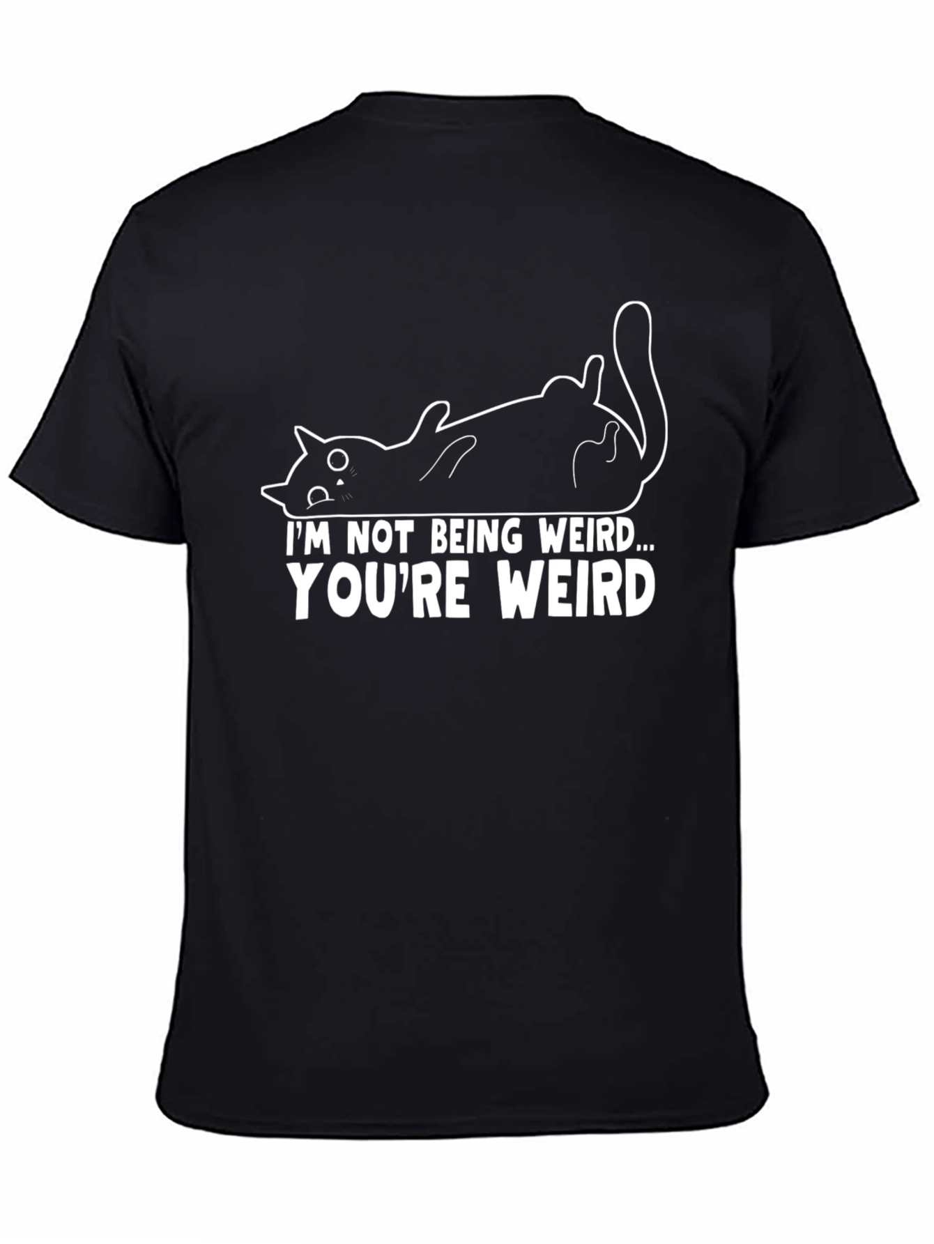Black Funny Cat Graphic Tee - I'm Not Being Weird view 4