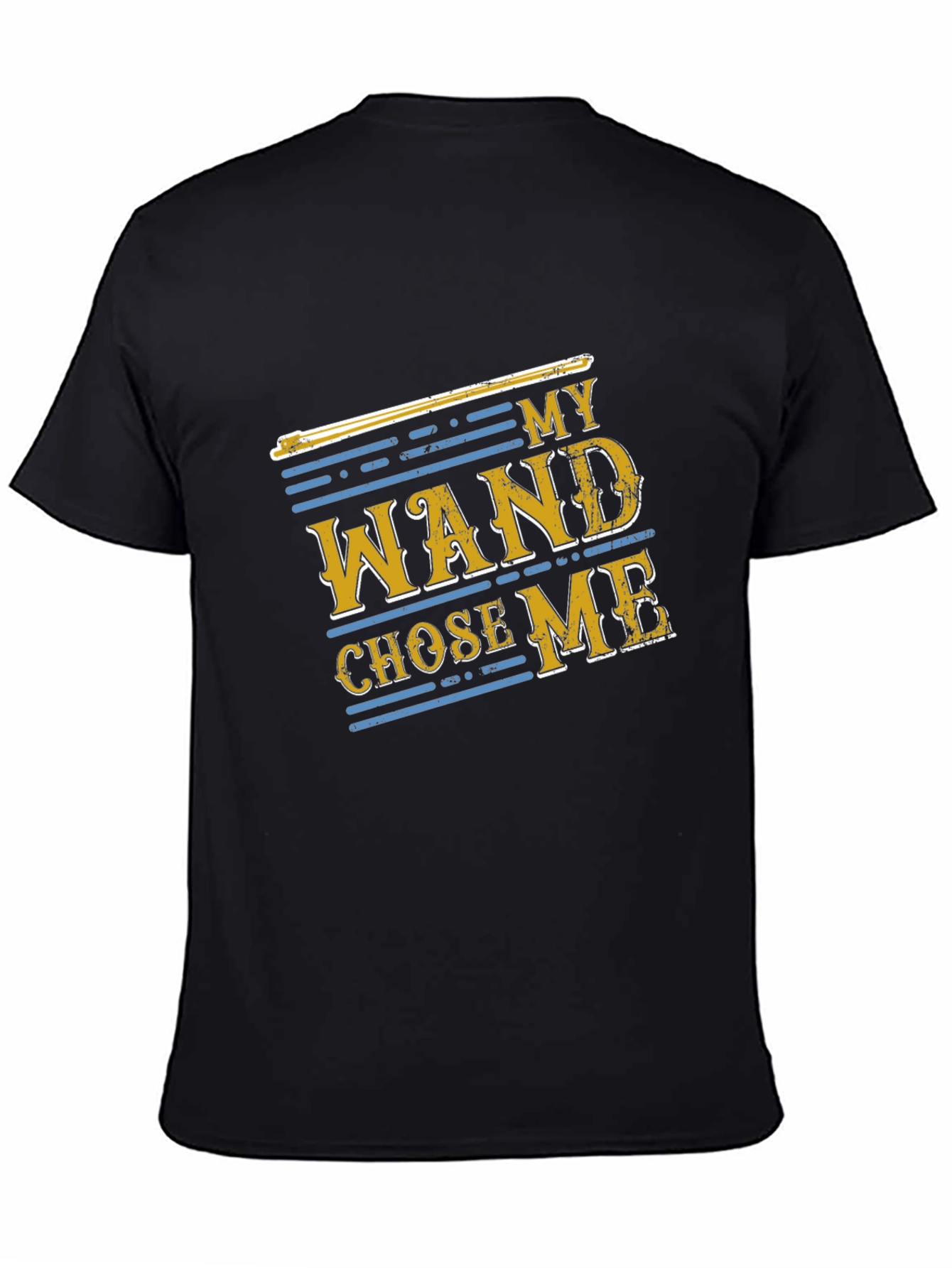 Black My Wand Chose Me Black Cotton T-Shirt view 4