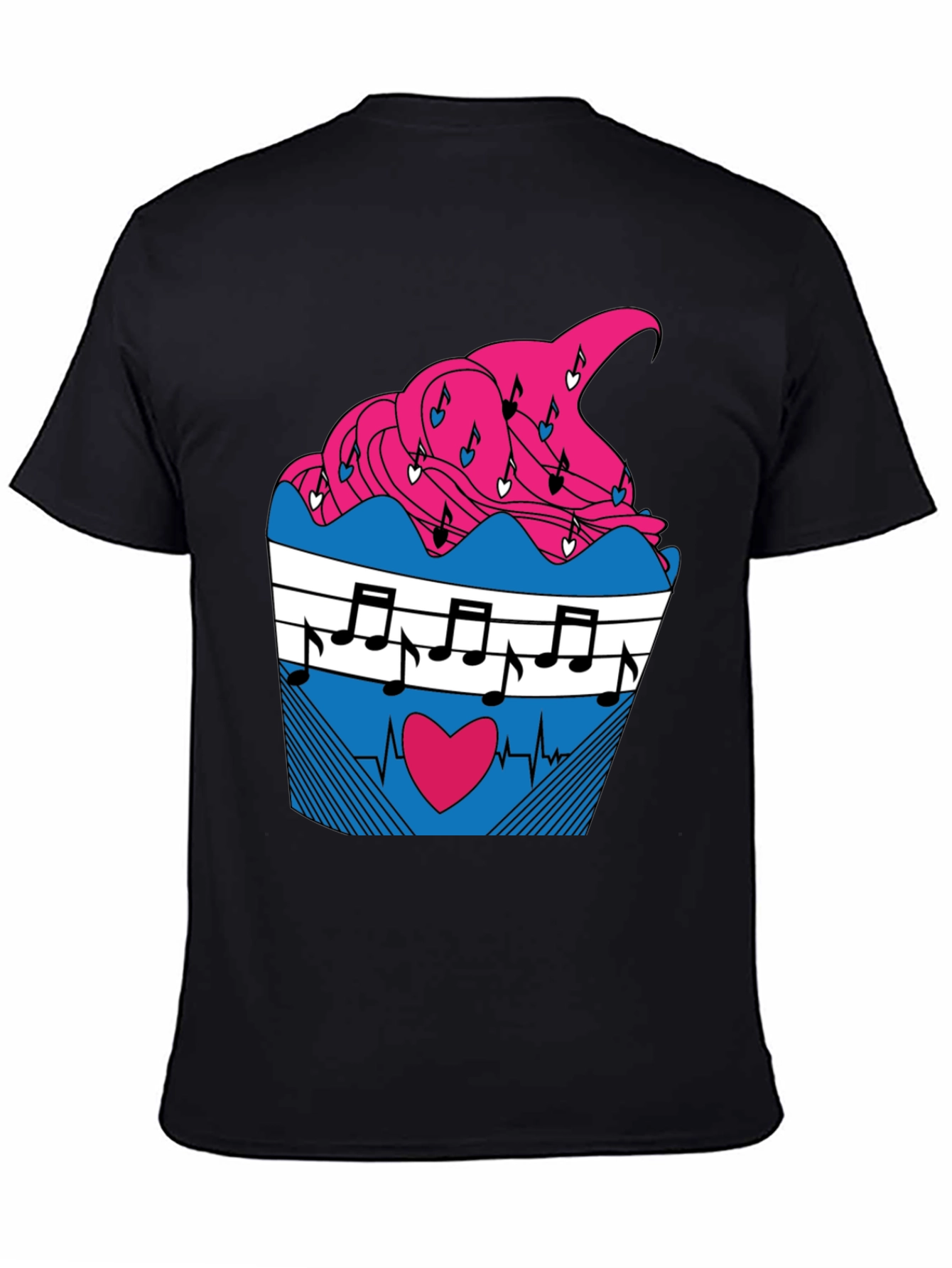 Black Music Heartbeat Cupcake Graphic Tee view 4