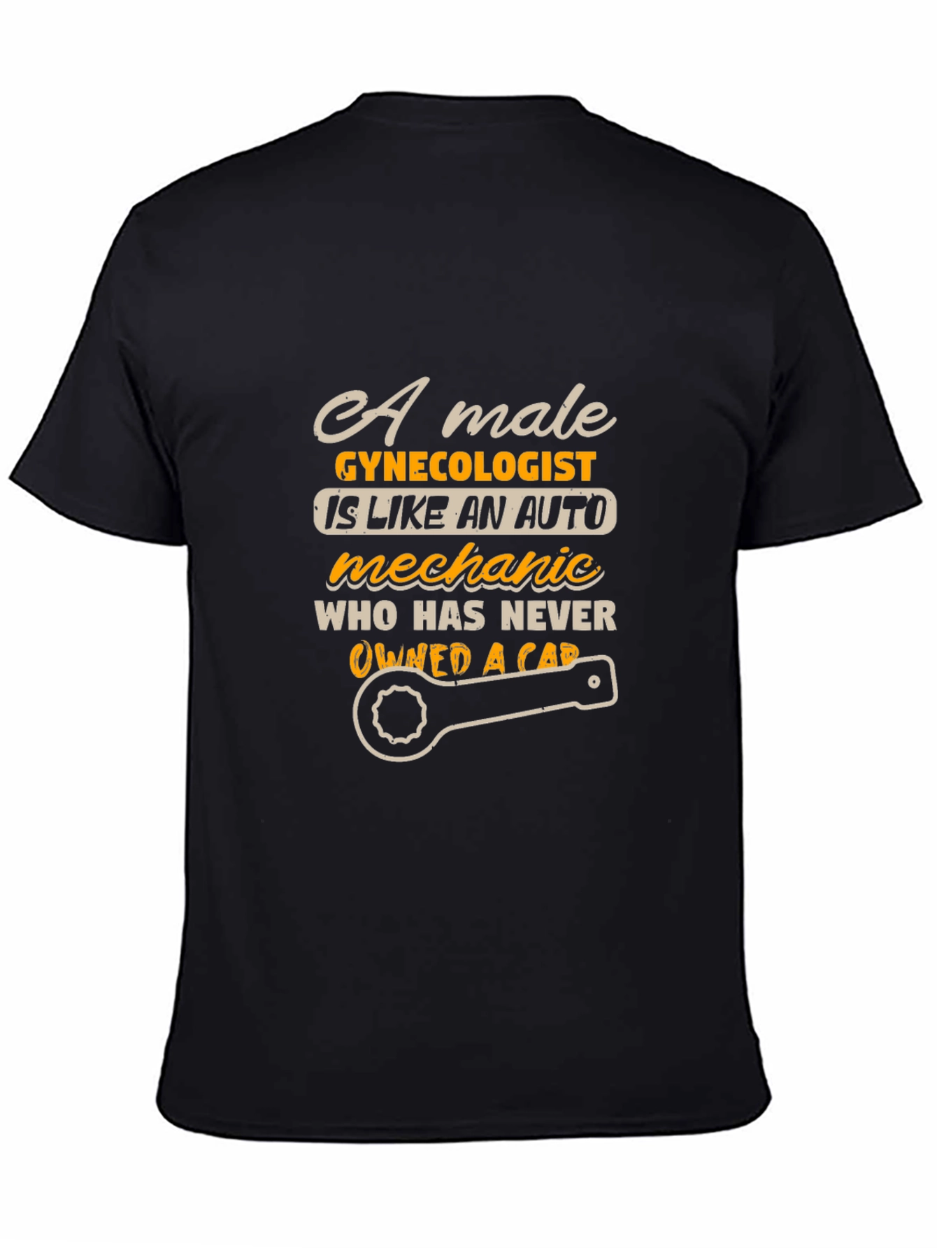 Black Funny Gynecologist Mechanic T-Shirt view 4