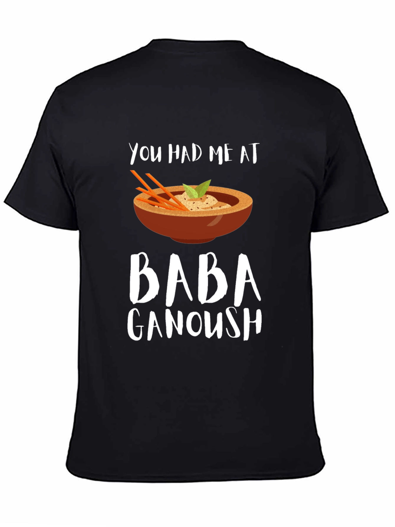 Black Baba Ganoush T-Shirt - Foodie Humor view 4