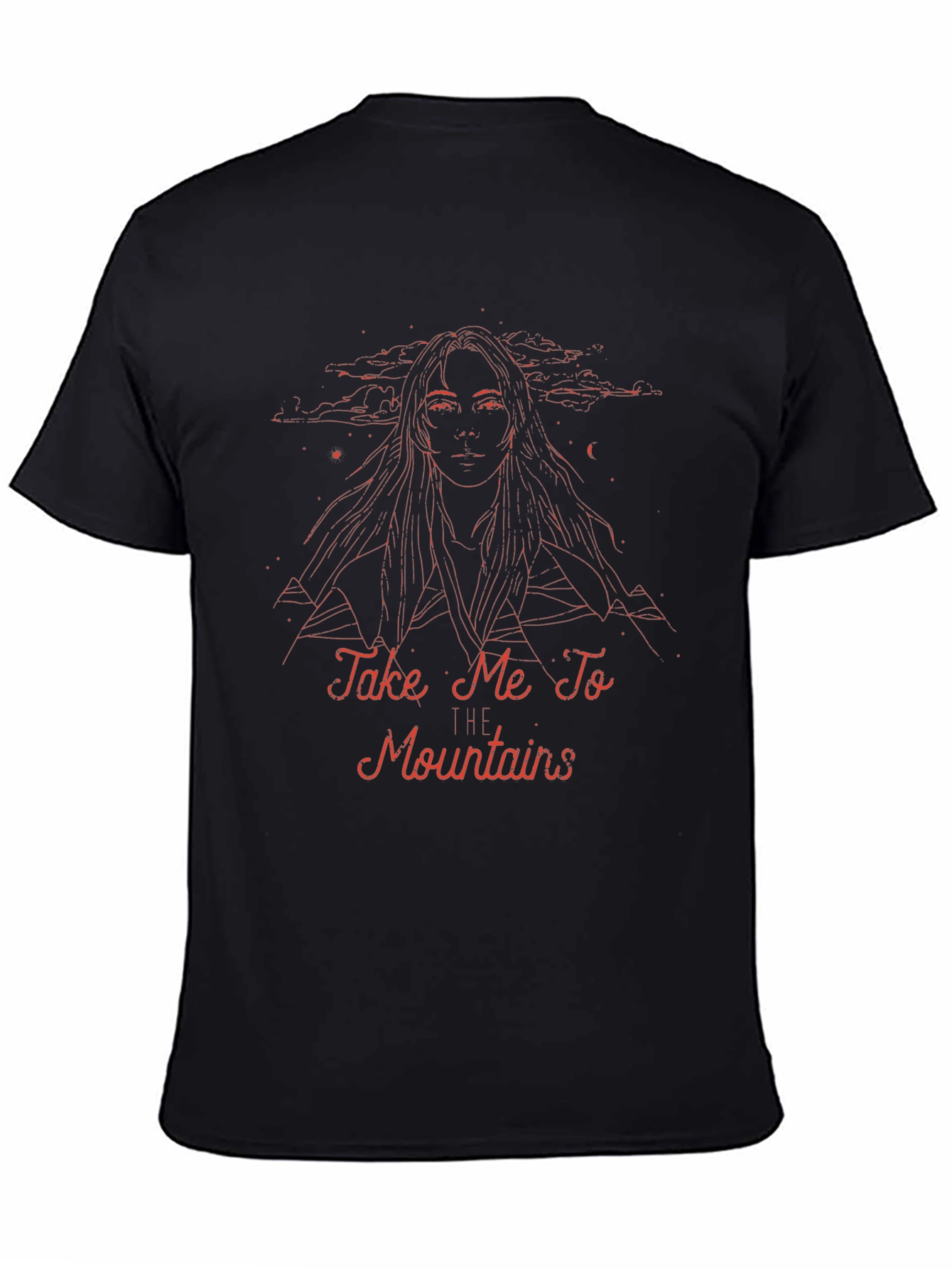 Black Mountains Graphic Tee - Black Crew Neck T-Shirt view 4