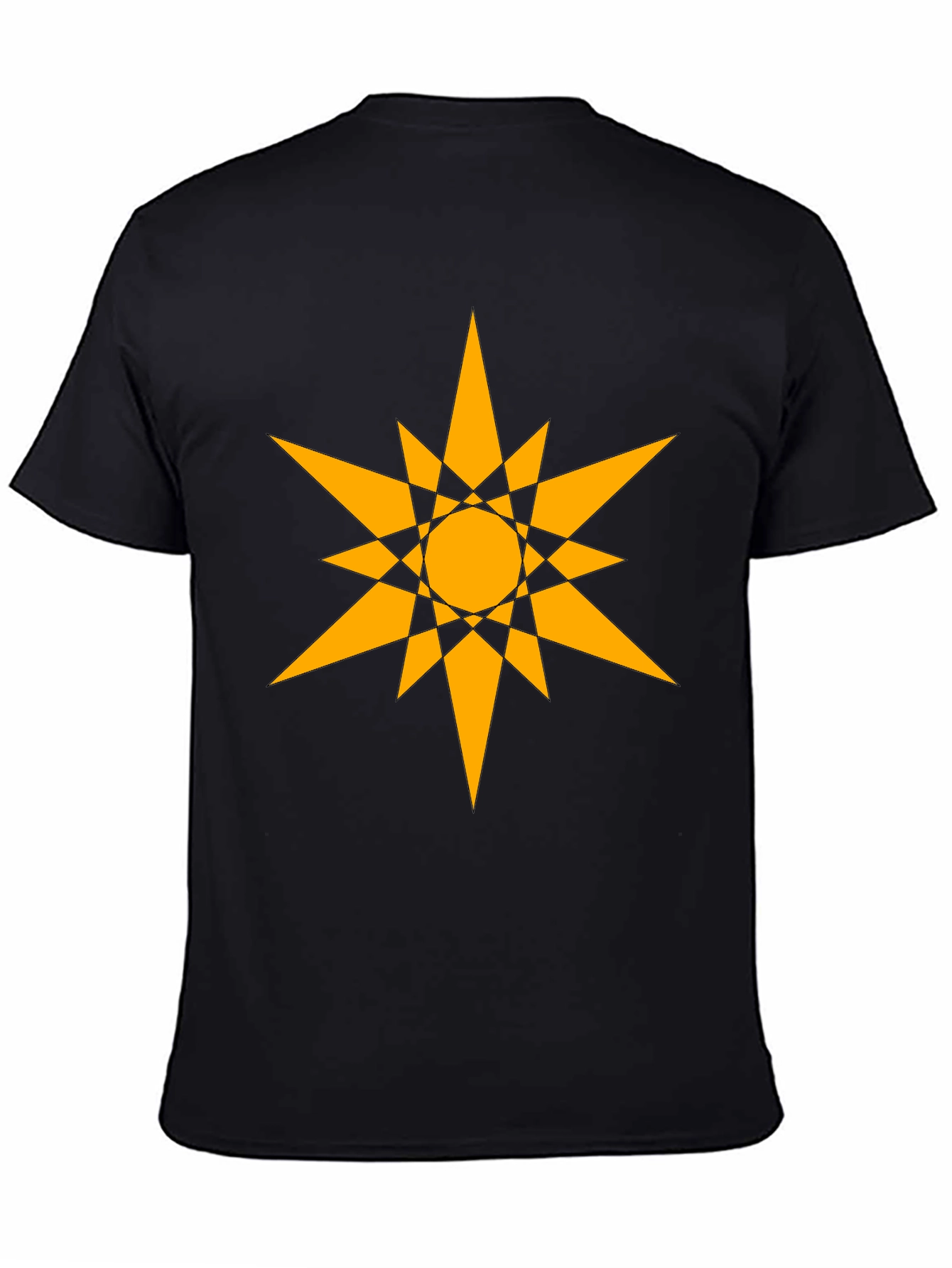 Black Geometric Starburst Graphic Tee - Bold & Modern view 4