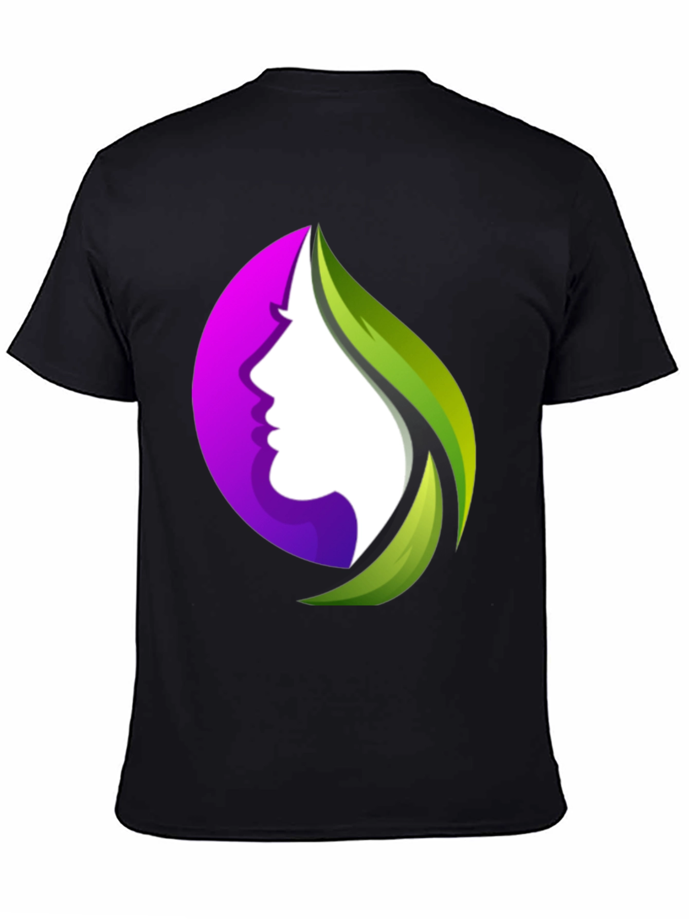 Black Elegant Nature Silhouette Graphic Tee - Unisex Black T-Shirt view 4