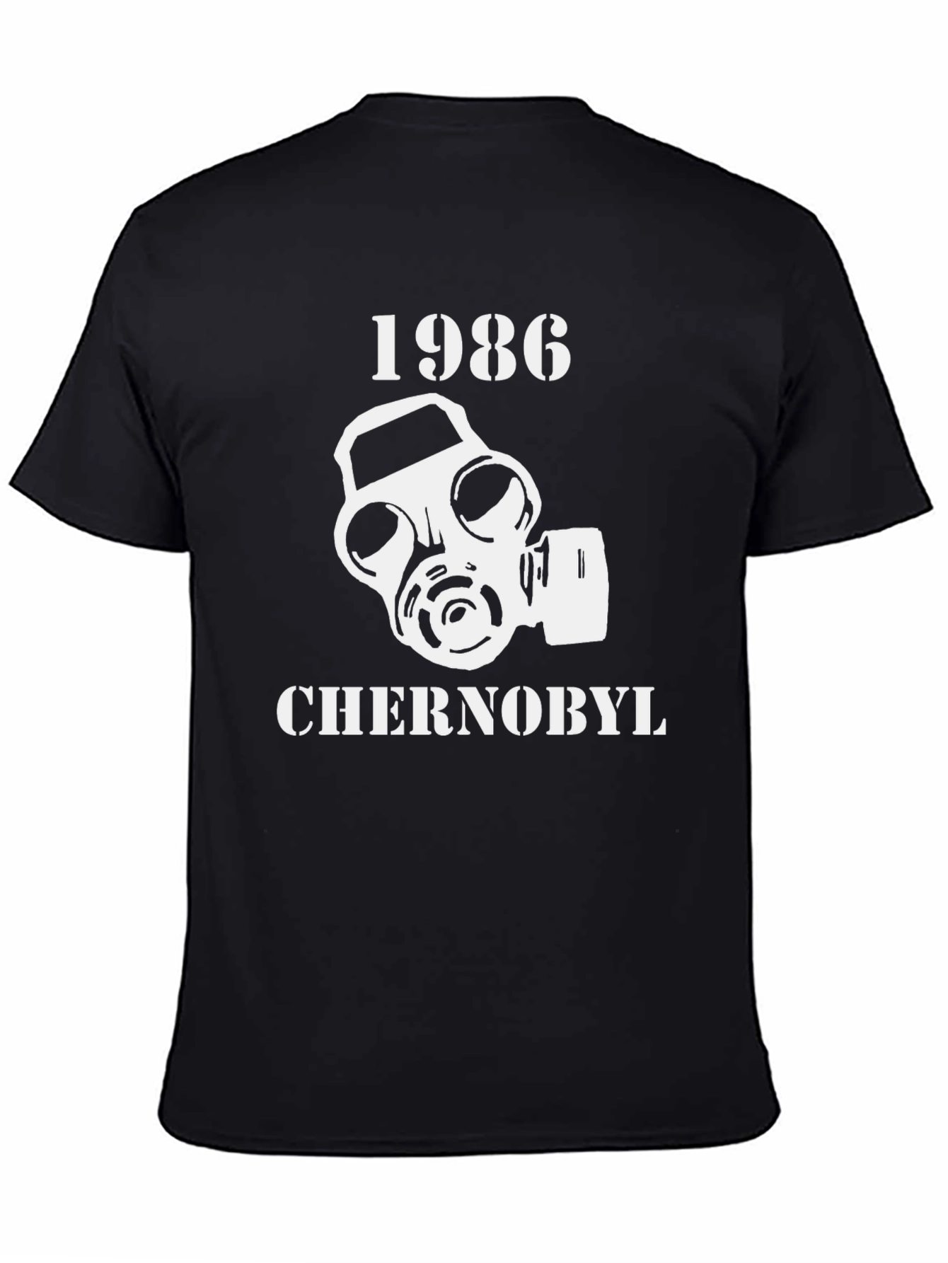 Black Chernobyl 1986 Gas Mask Graphic T-Shirt view 4