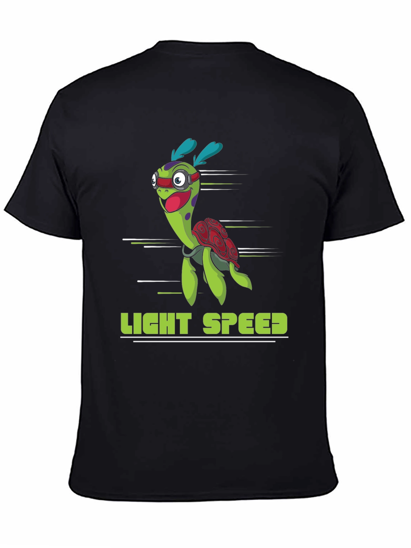 Black Light Speed Turtle Graphic T-Shirt - Black view 4