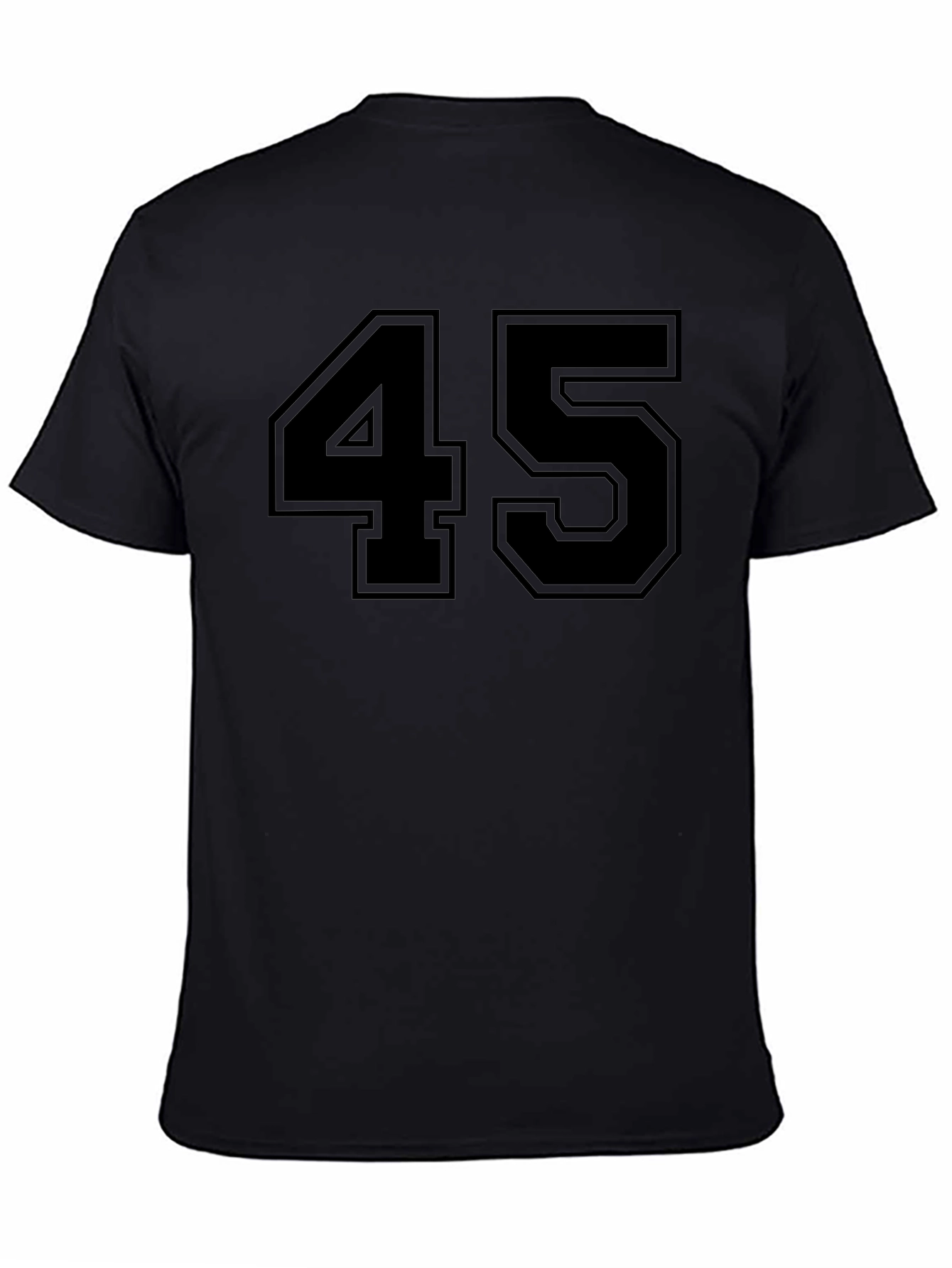 Black Bold "45" Graphic Tee - Classic Black T-Shirt view 4