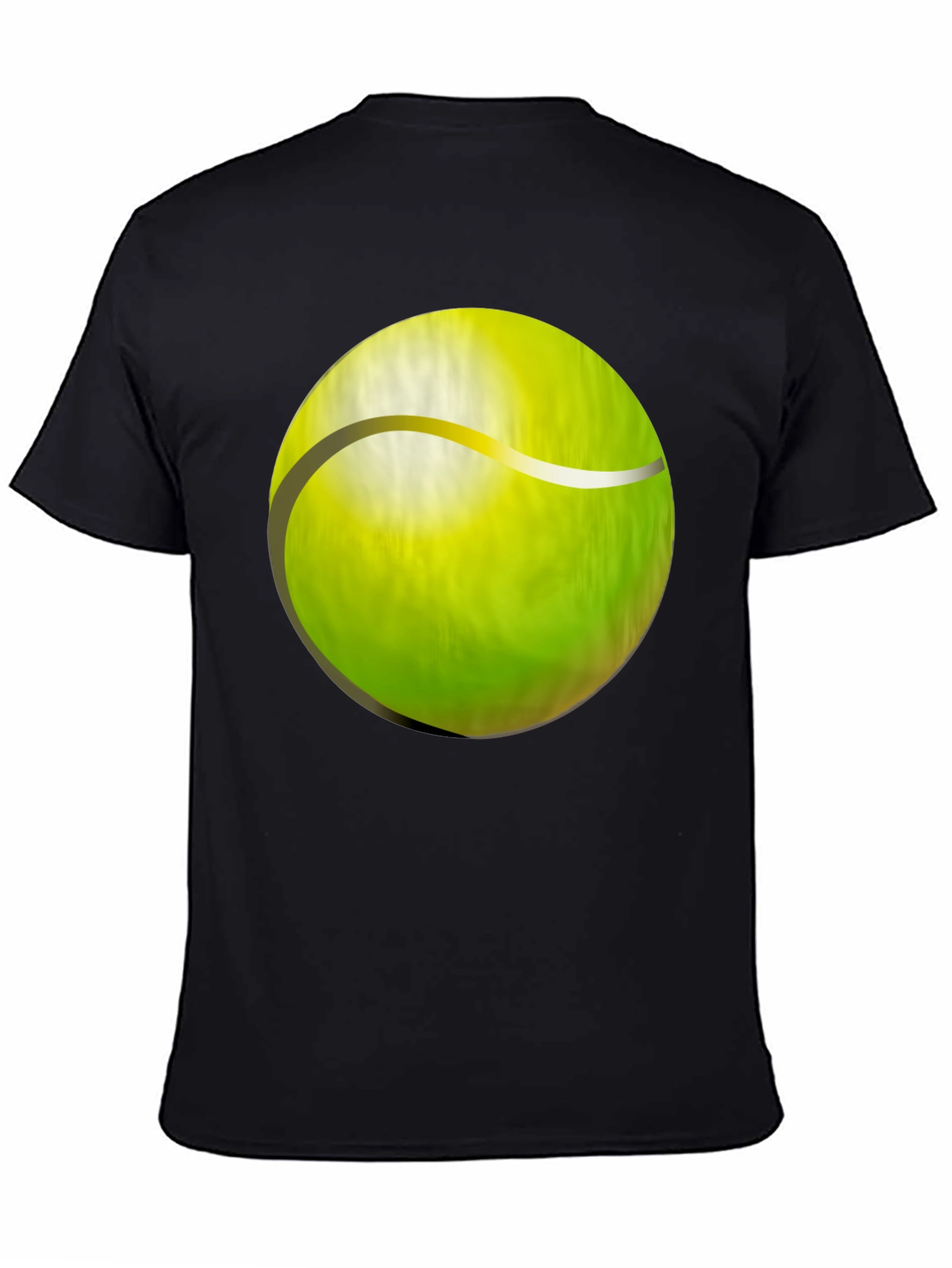 Black Tennis Ball Graphic T-Shirt - Casual Wear view 4