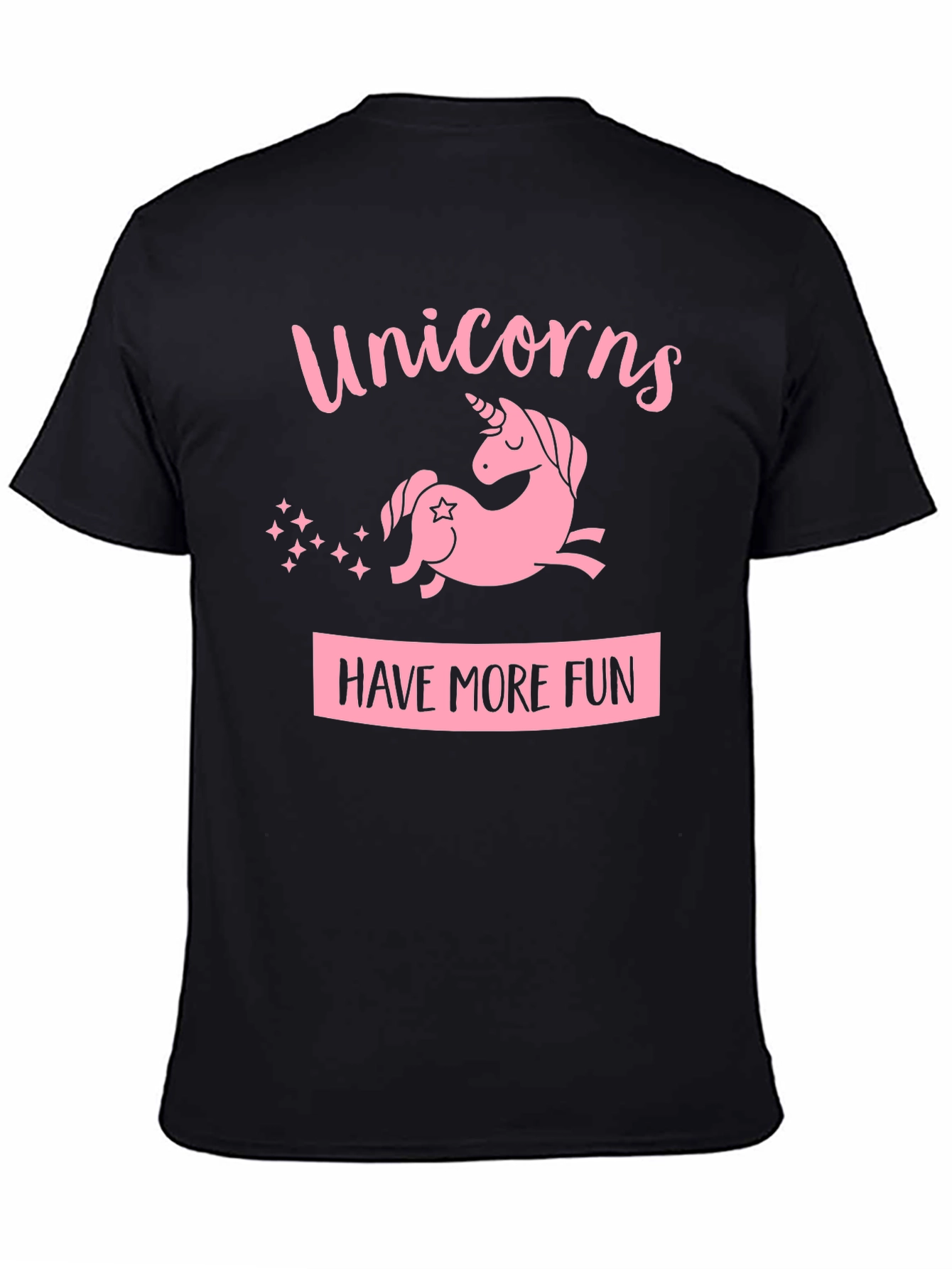 Black Unicorns Have More Fun Black T-Shirt view 4