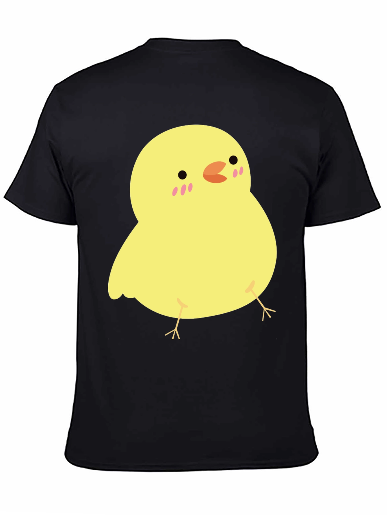 Black Cute Chick Graphic Tee - Black Cotton T-Shirt view 4