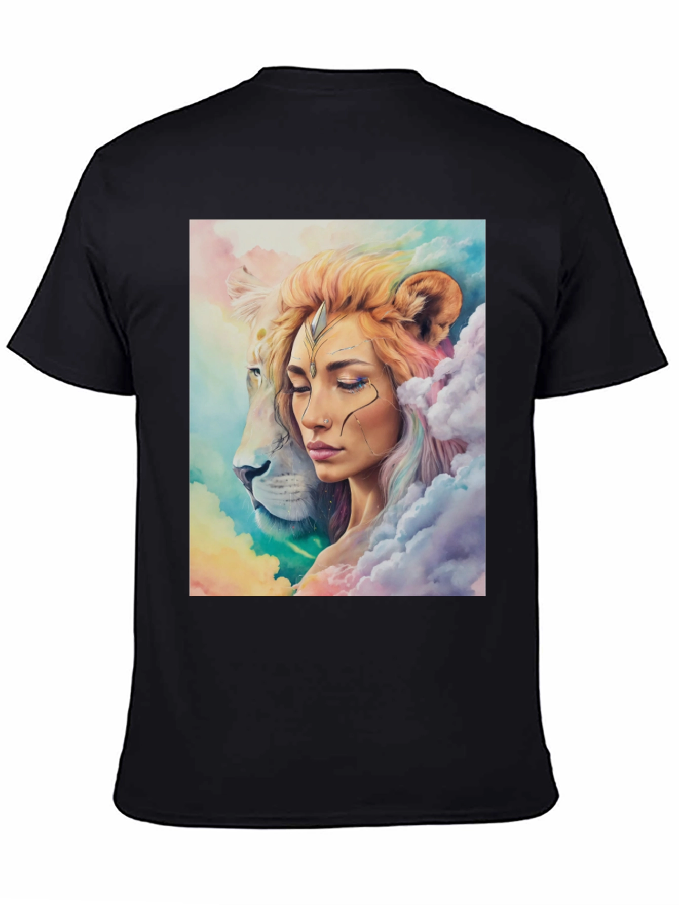 Black Lion Queen Graphic Tee - Stylish Black T-Shirt view 4