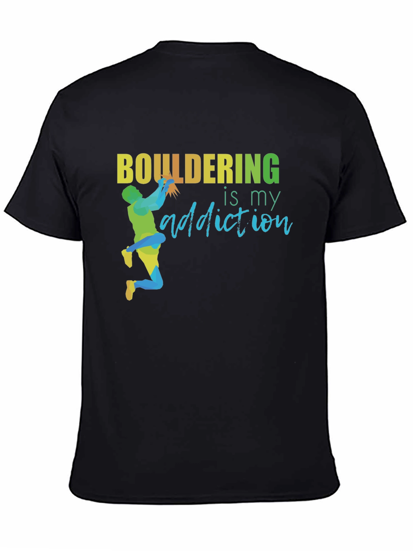 Black Bouldering Addiction T-Shirt - Rock Climbing Apparel view 4