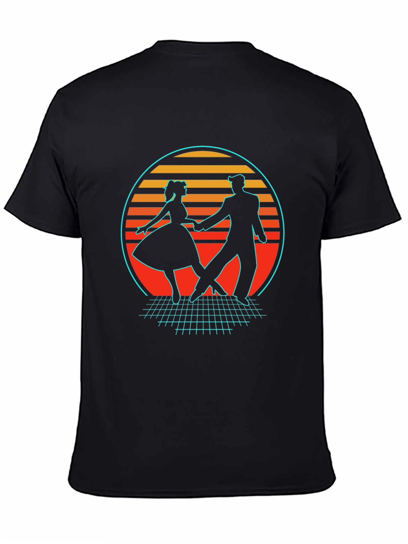 Black Retro Dance T-Shirt - 80s Style view 4
