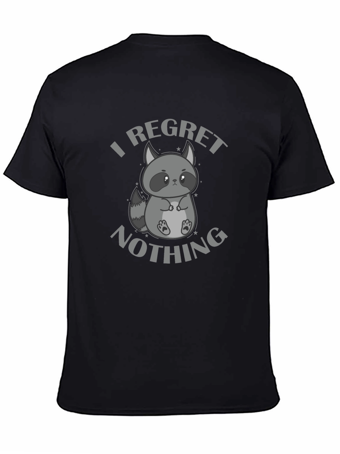 Black I Regret Nothing Raccoon Graphic T-Shirt view 4