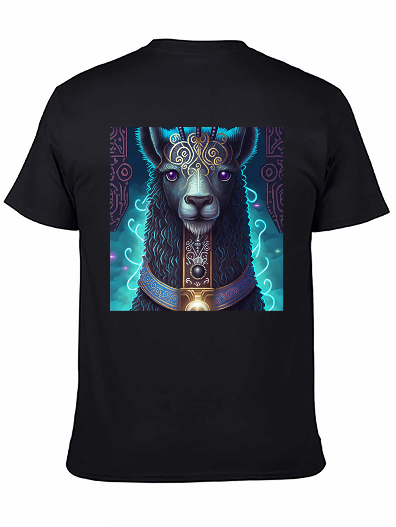 Black Mystical Llama Graphic Tee view 4