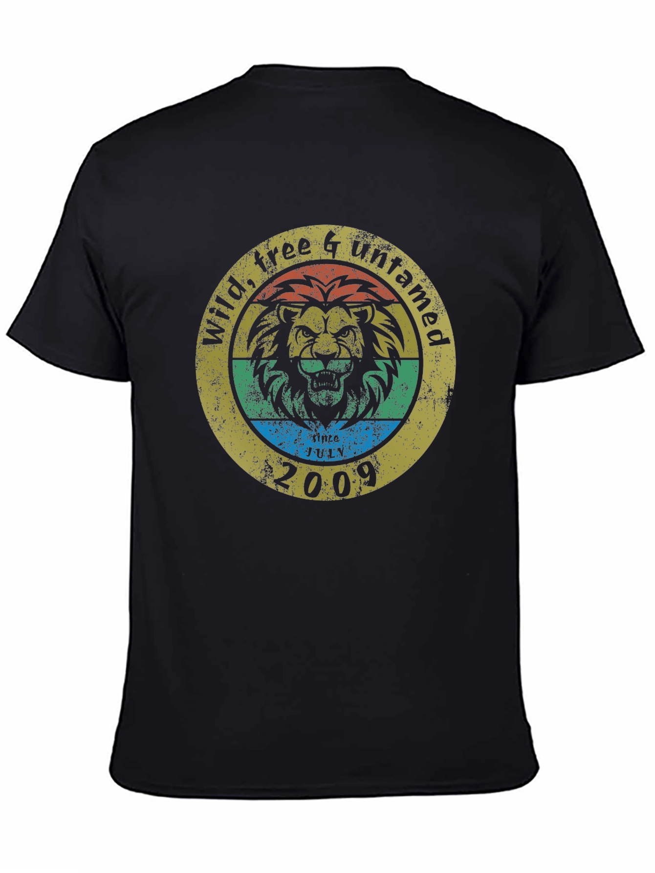 Black Wild Free Untamed Lion Graphic T-Shirt view 4