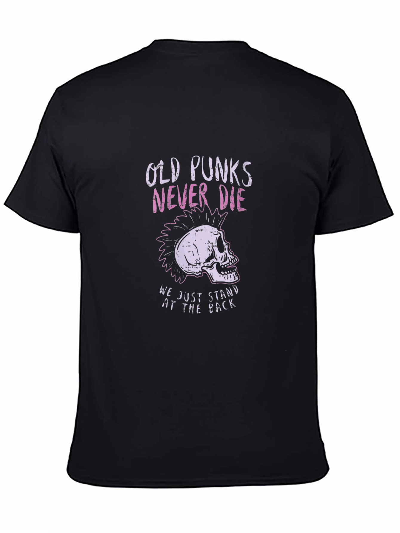Black Old Punks Never Die Graphic Tee view 4