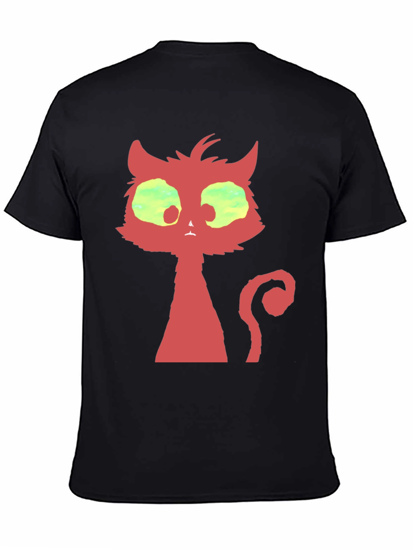 Black Red Cat Graphic T-Shirt - Unique Design view 4
