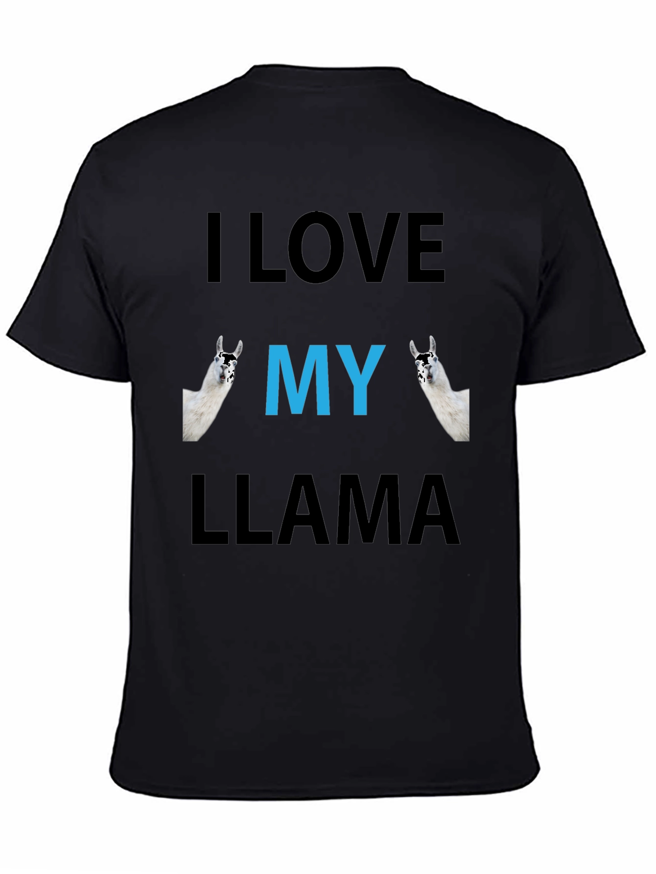 Black I Love My Llama Graphic Tee - Funny Animal Shirt view 4
