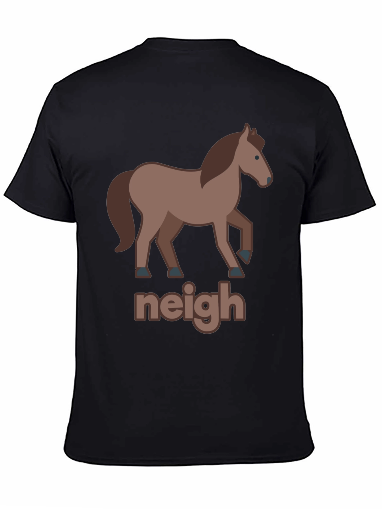 Black Funny Horse Graphic Tee - Neigh view 4