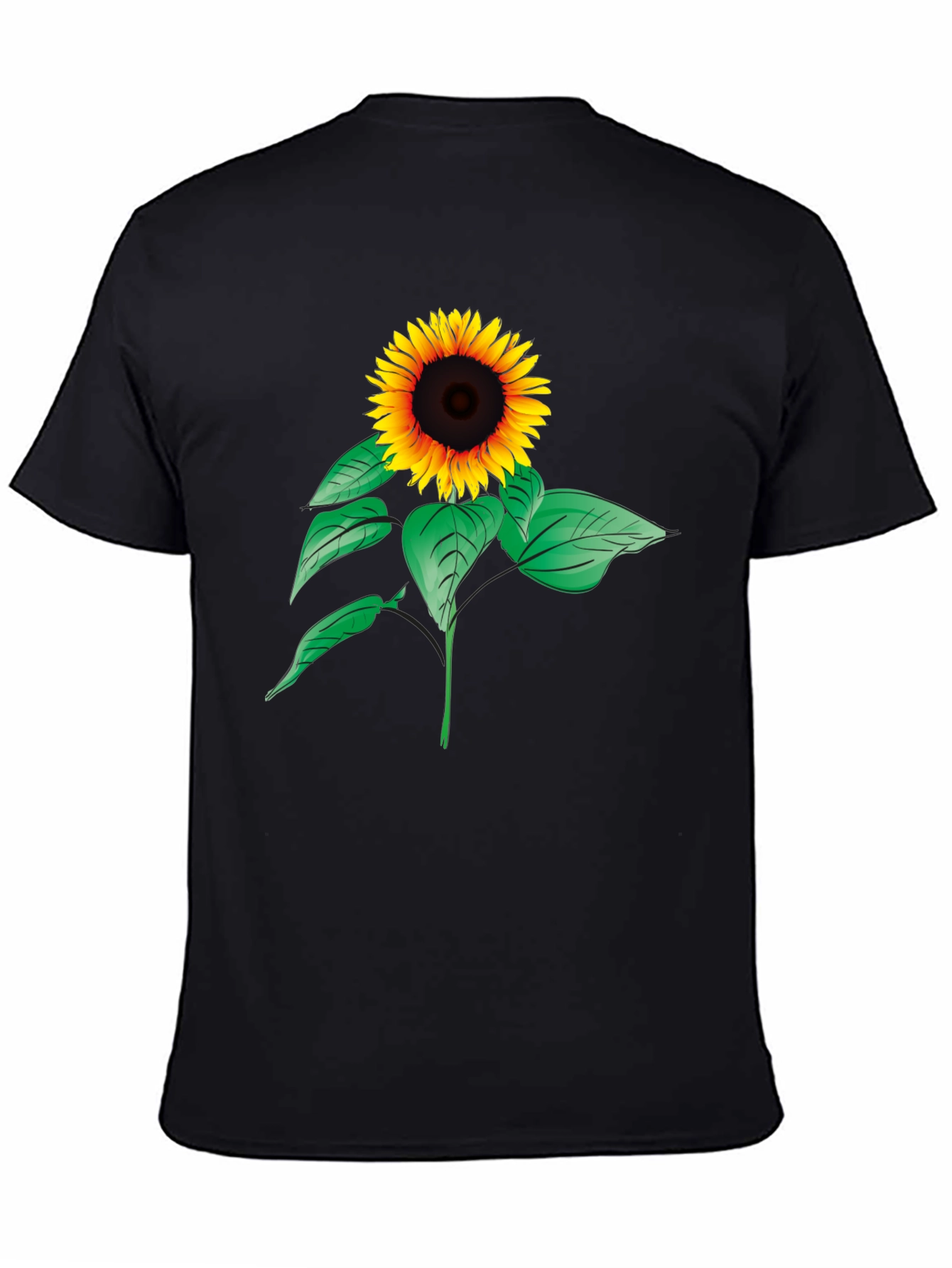 Black Sunflower Graphic Tee - Black Cotton Comfort view 4