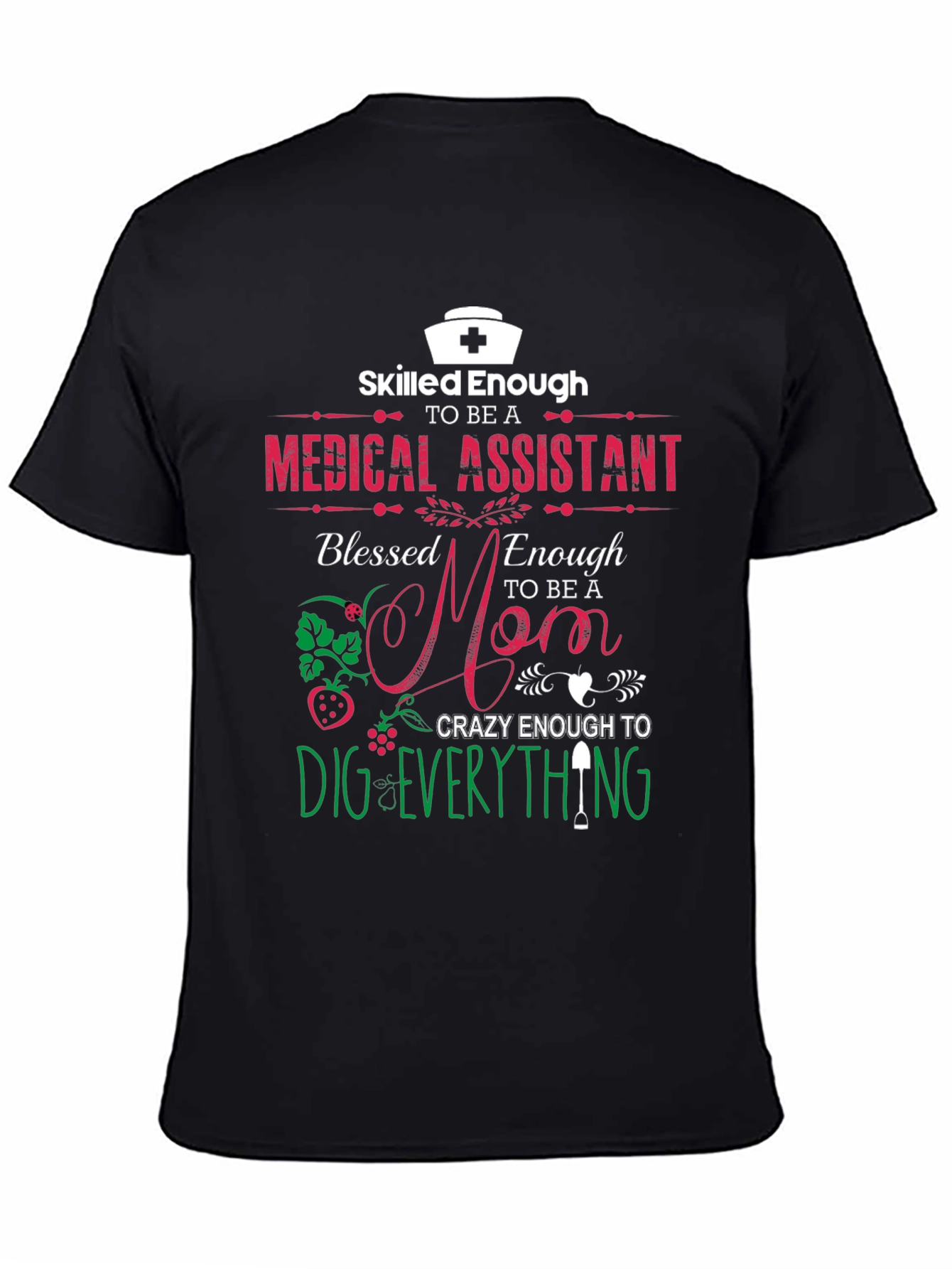 Black Skilled Medical Assistant, Blessed Mom T-Shirt view 4