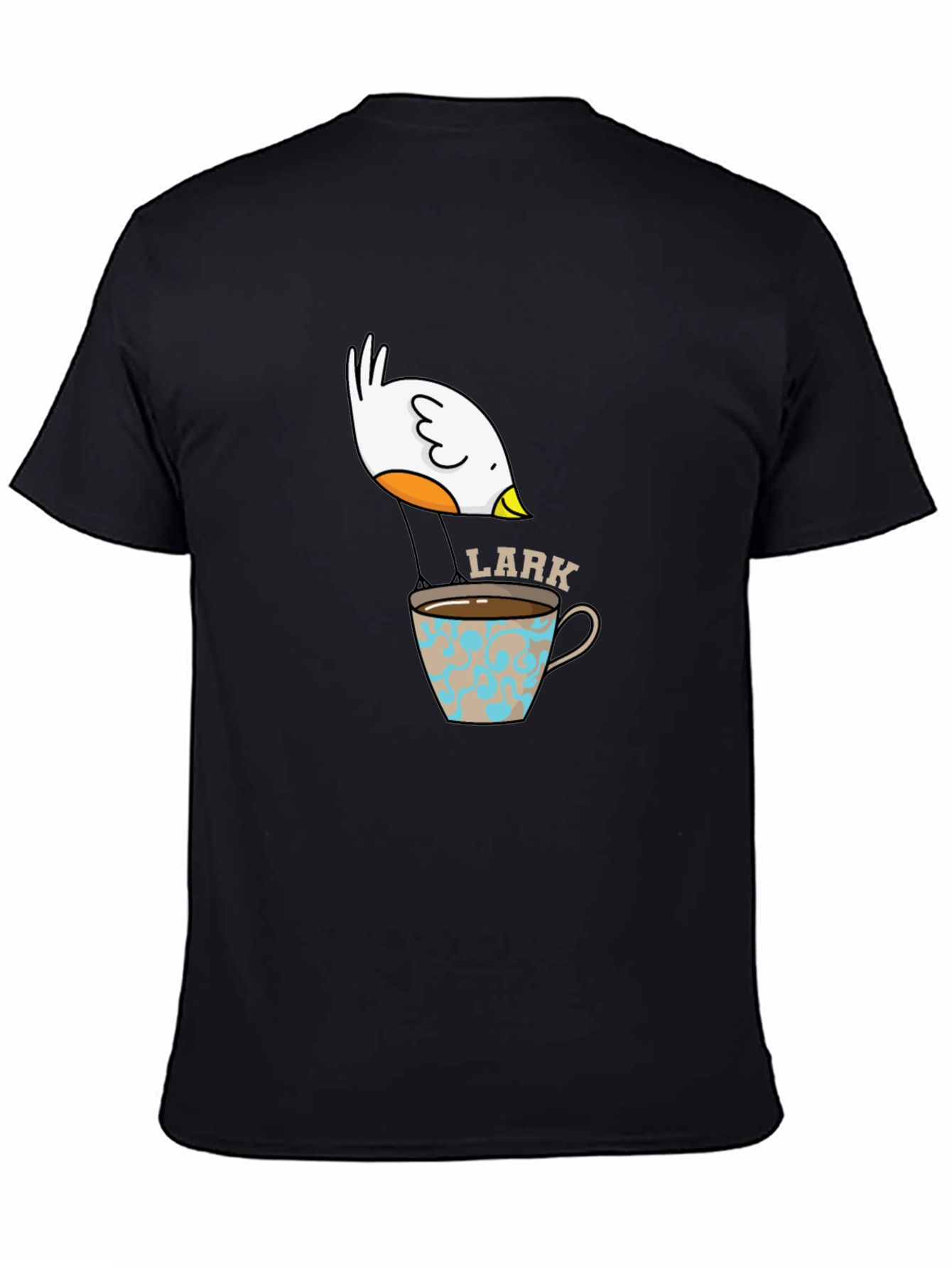Black Lark in a Cup T-Shirt - Soft Cotton Bird Lover Tee view 4