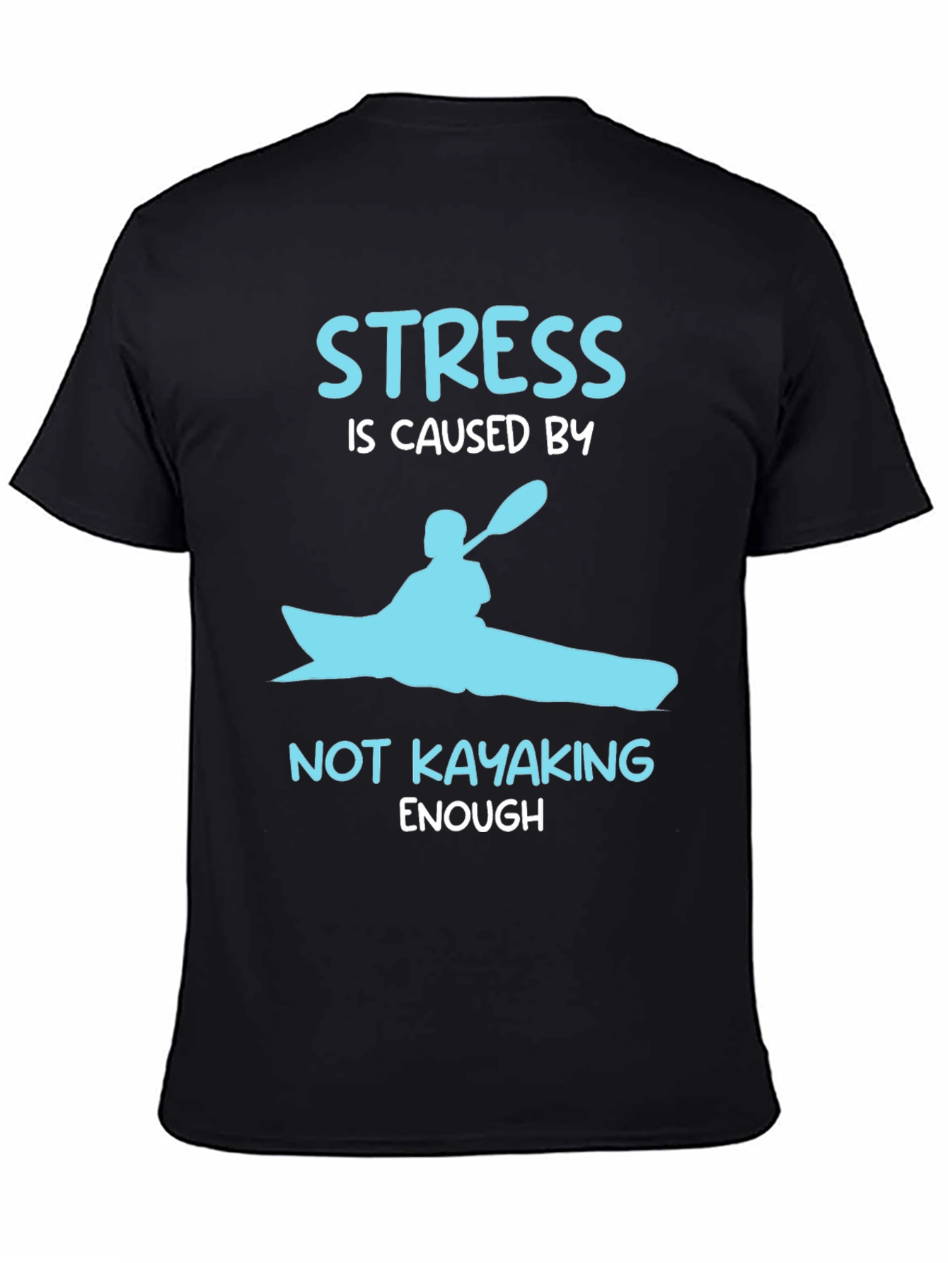 Black Kayak Stress Relief T-Shirt view 4