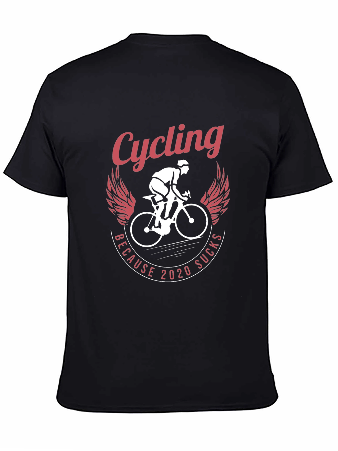 Black Cycling Because 2020 Sucks Graphic Tee view 4