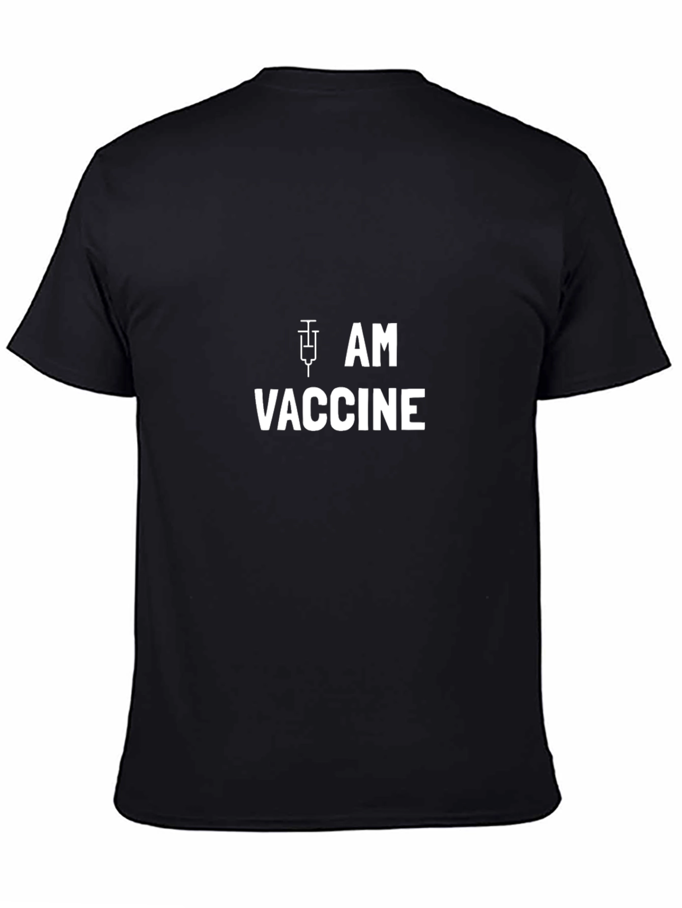 Black I am Vaccine T-Shirt - Pro Vaccination Tee view 4