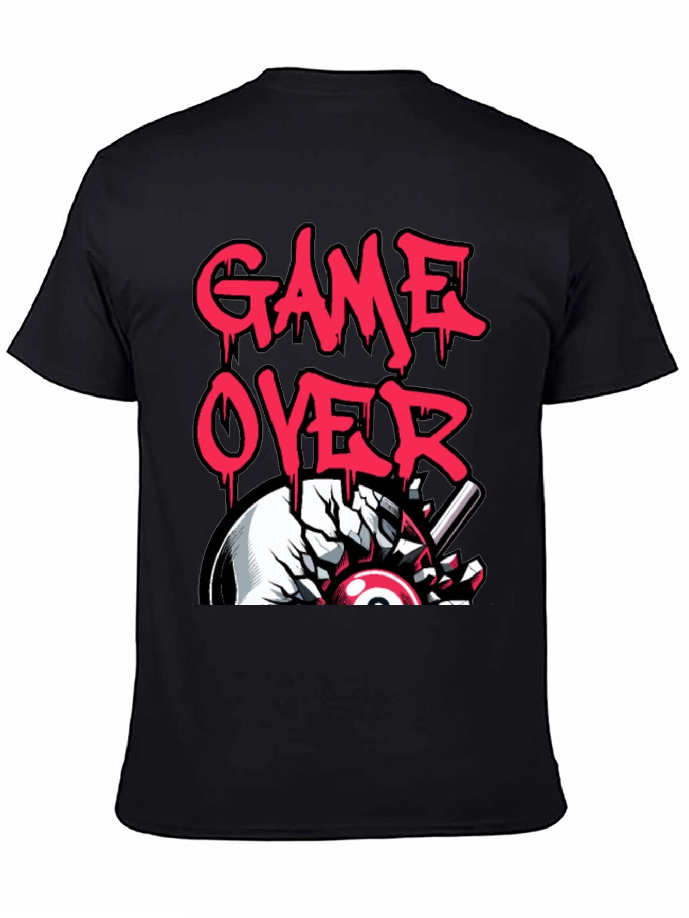 Black Game Over Graphic Tee - Gamer Style view 4
