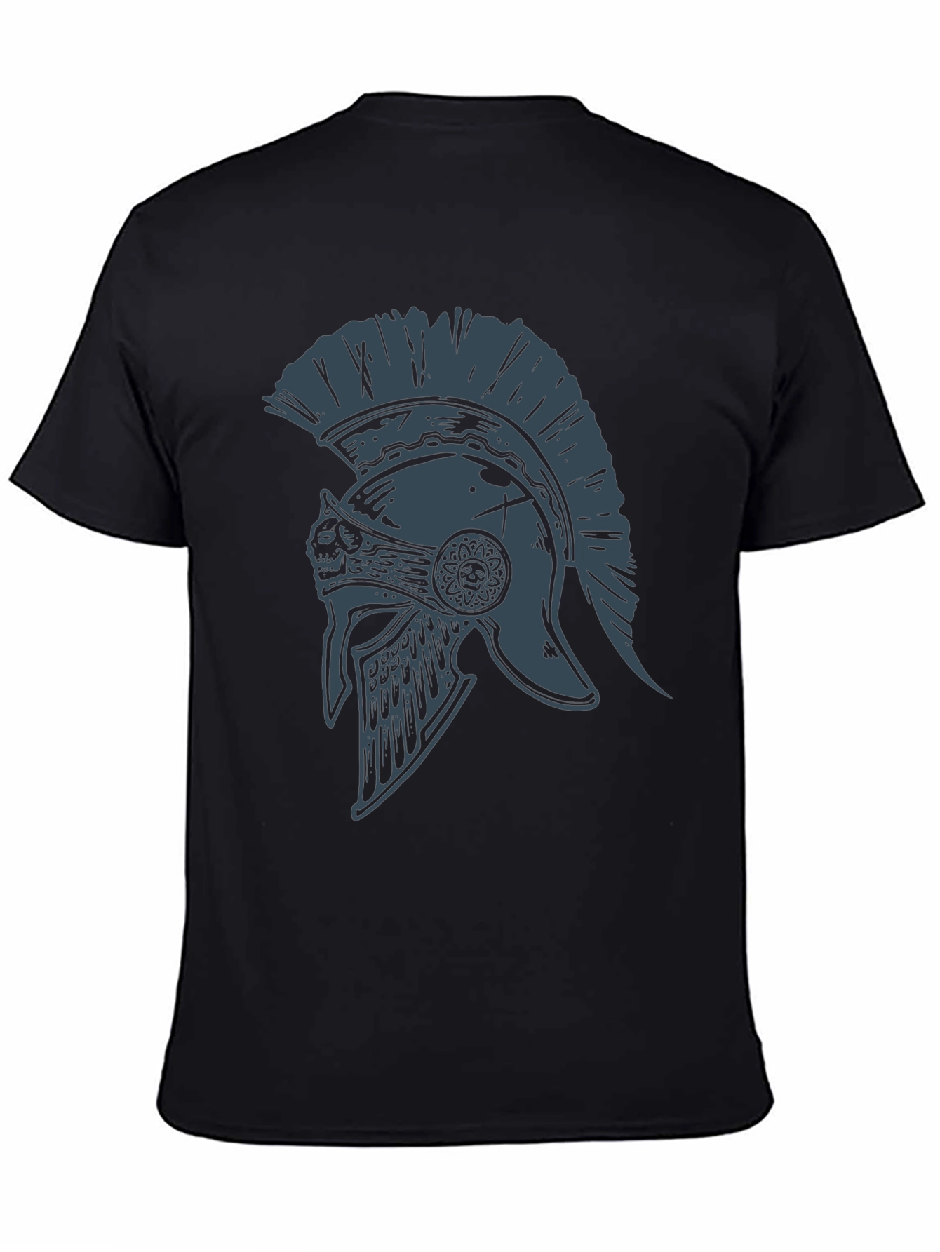 Black Spartan Helmet Graphic Tee - Warrior Style view 4