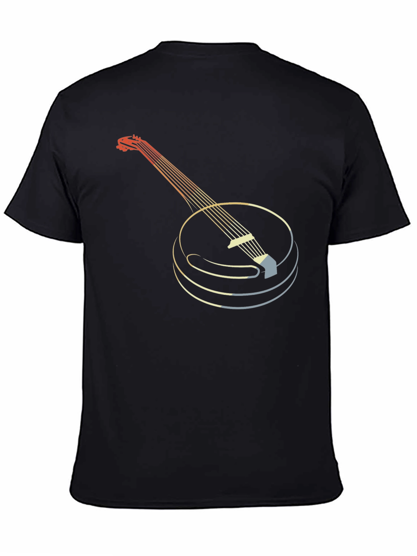 Black Retro Banjo Graphic Tee - Musical Instrument T-Shirt view 4