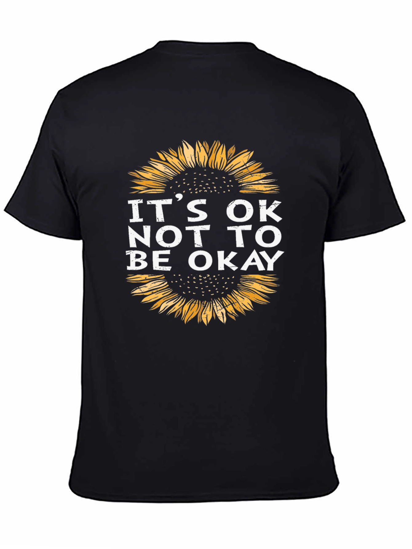 Black It's Okay Sunflower Graphic Tee - Unisex view 4