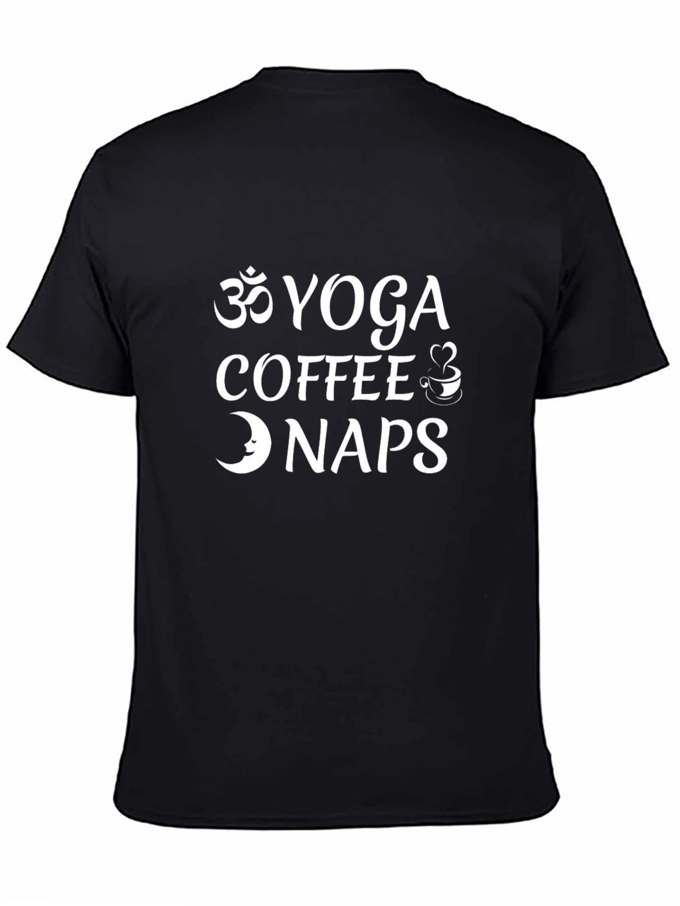 Black Yoga, Coffee, Naps Graphic Tee - Black view 4