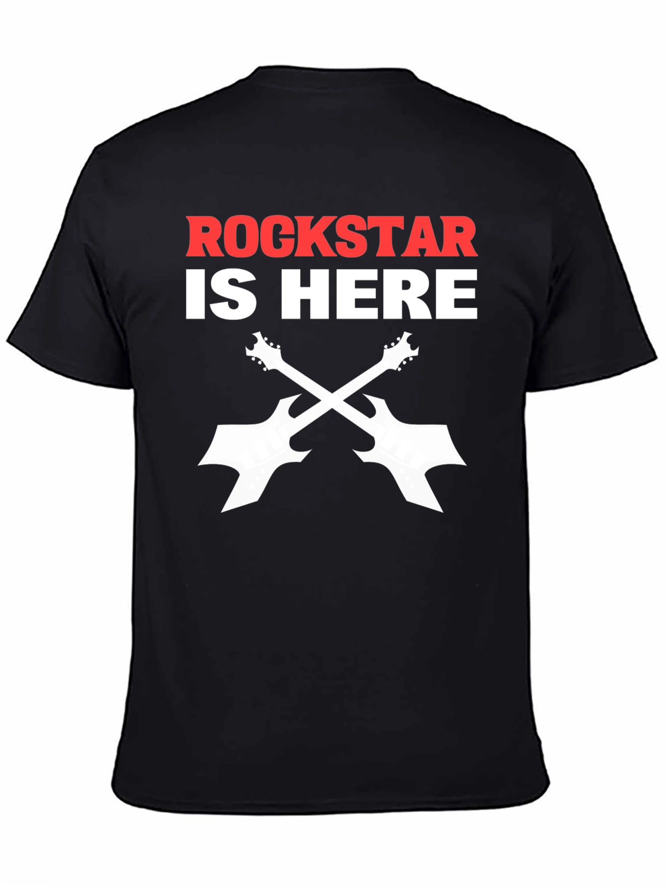 Black Rockstar Guitar T-Shirt - Black Cotton Music Tee view 4