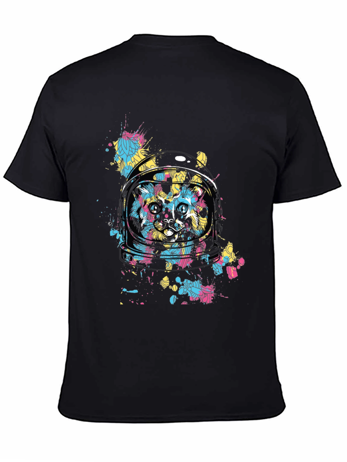 Black Astronaut Cat Graphic T-Shirt - Cool Space Design view 4