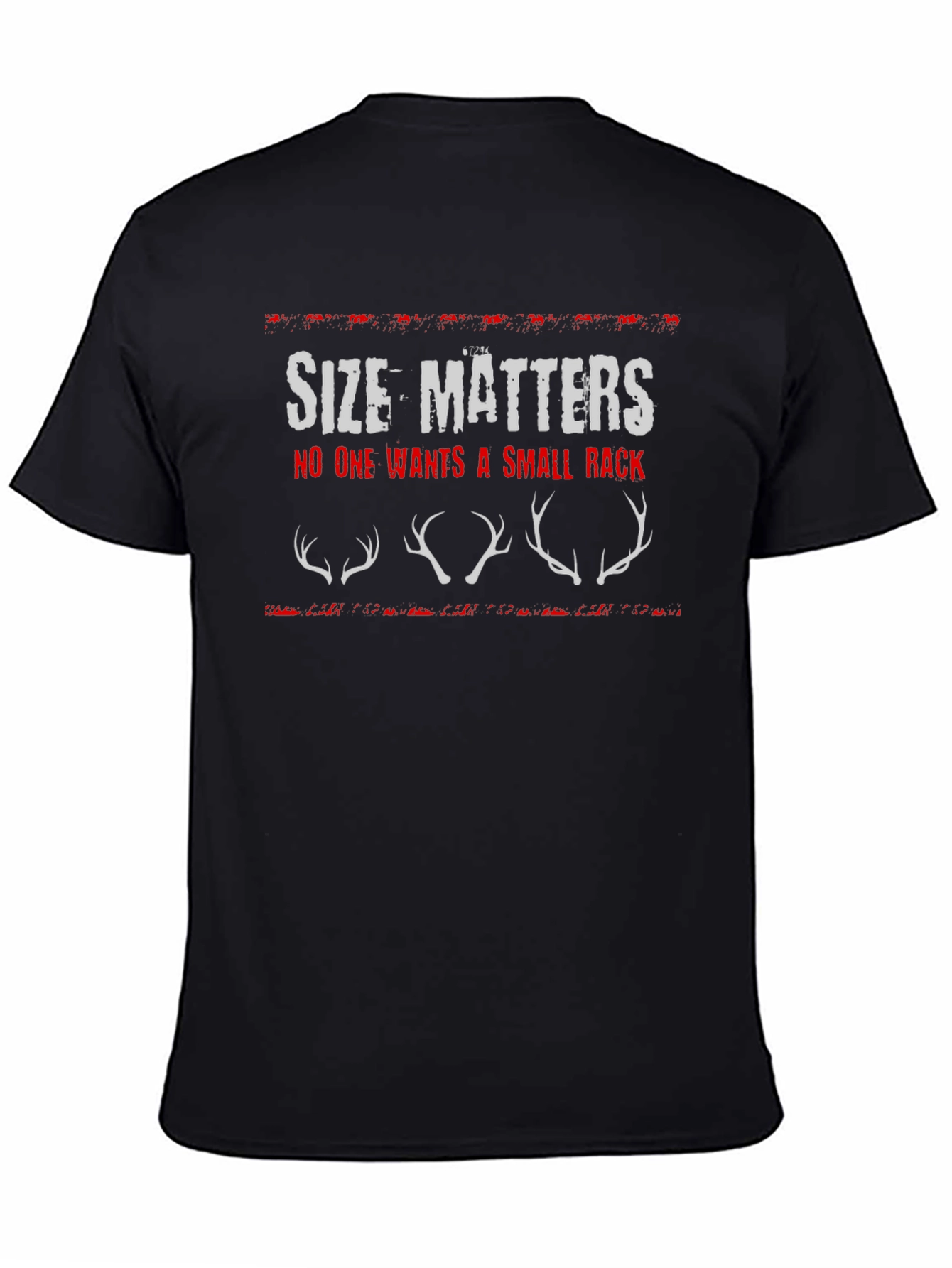 Black Size Matters Graphic Tee - Hunting Humor T-Shirt view 4