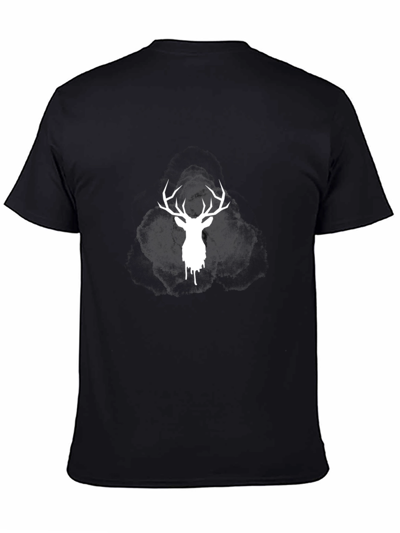 Black Black Stag Head Graphic Tee view 4