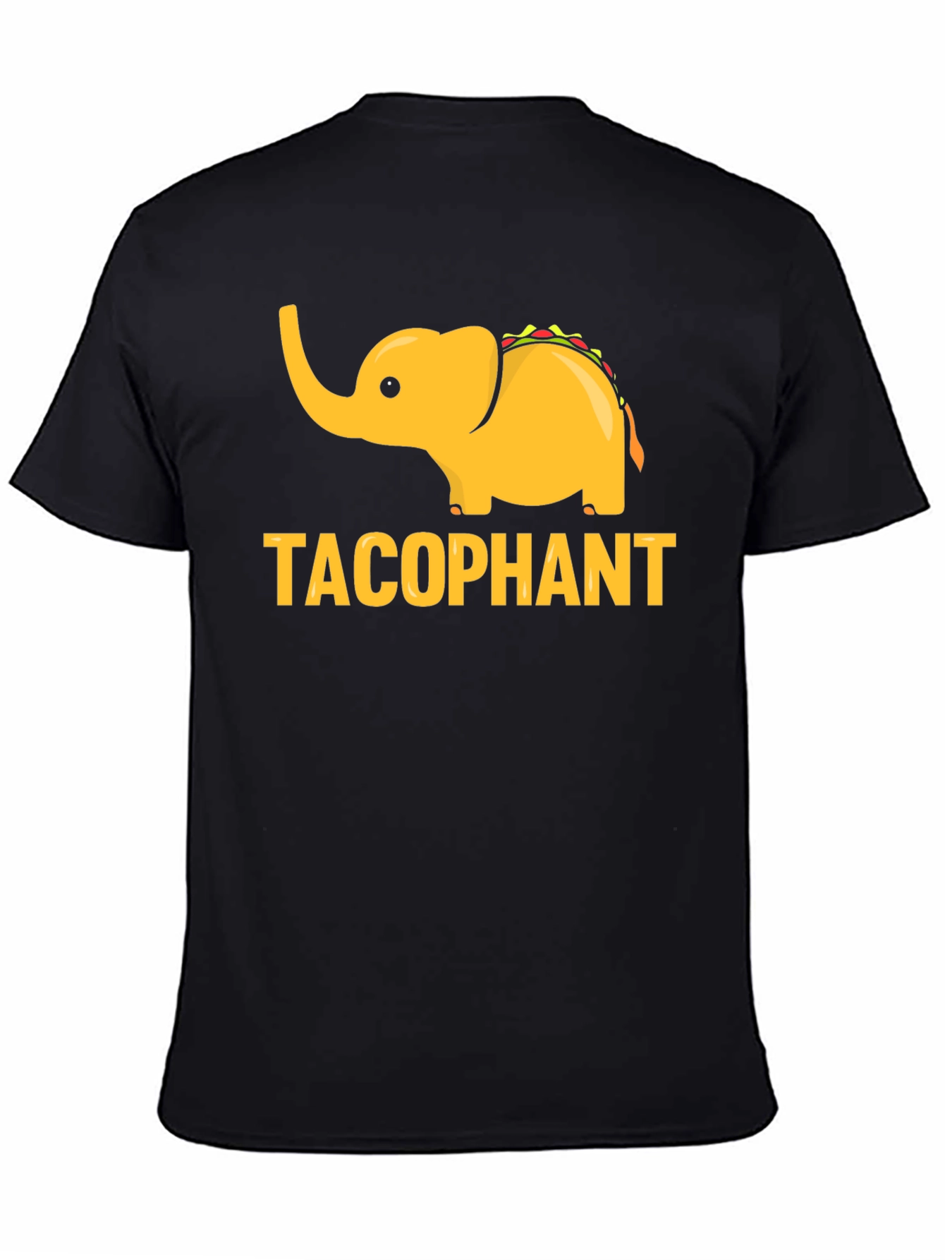 Black Tacophant Graphic T-Shirt - Funny Elephant Taco Tee view 4