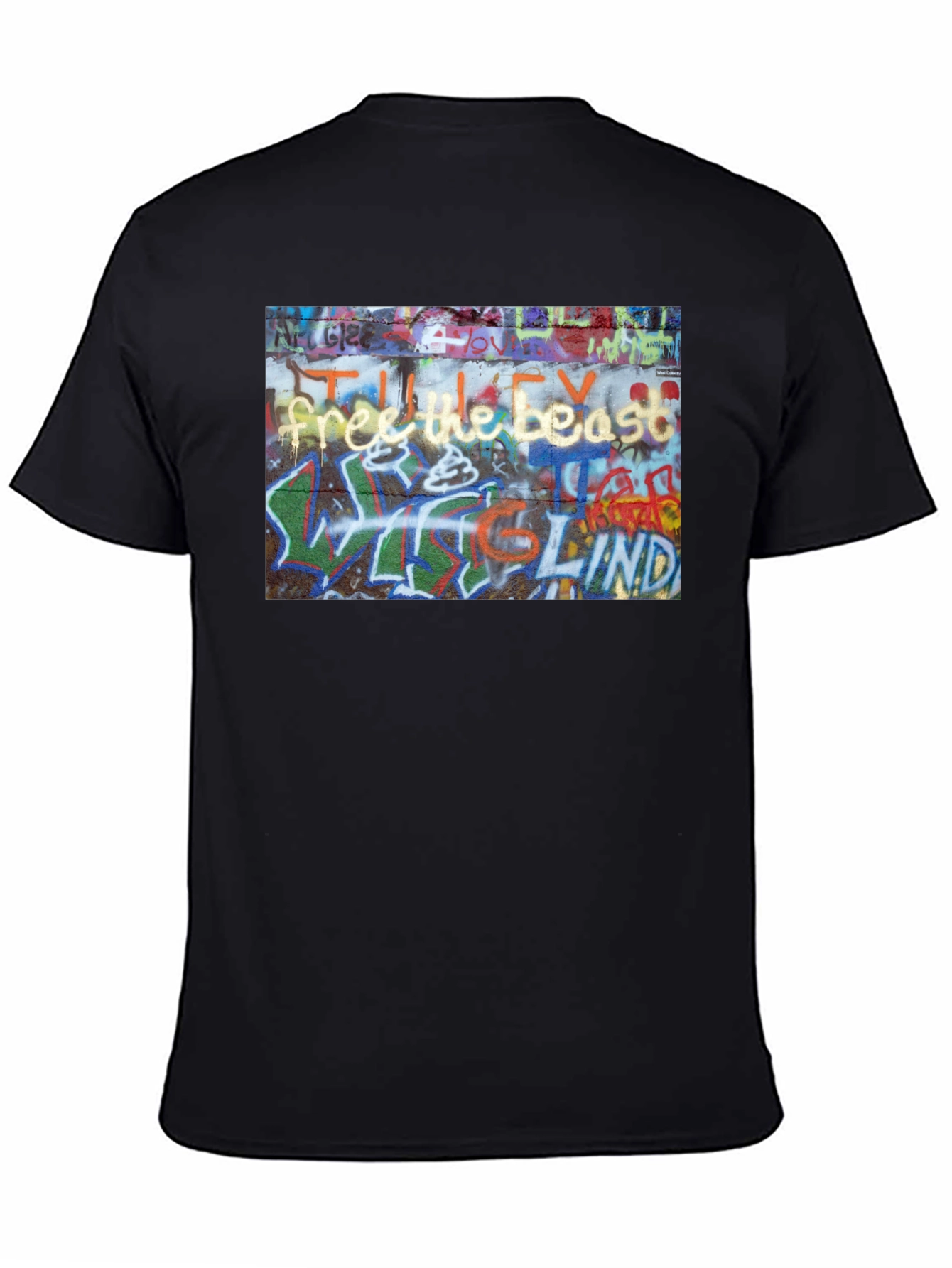 Black Graffiti Art Black T-Shirt view 4
