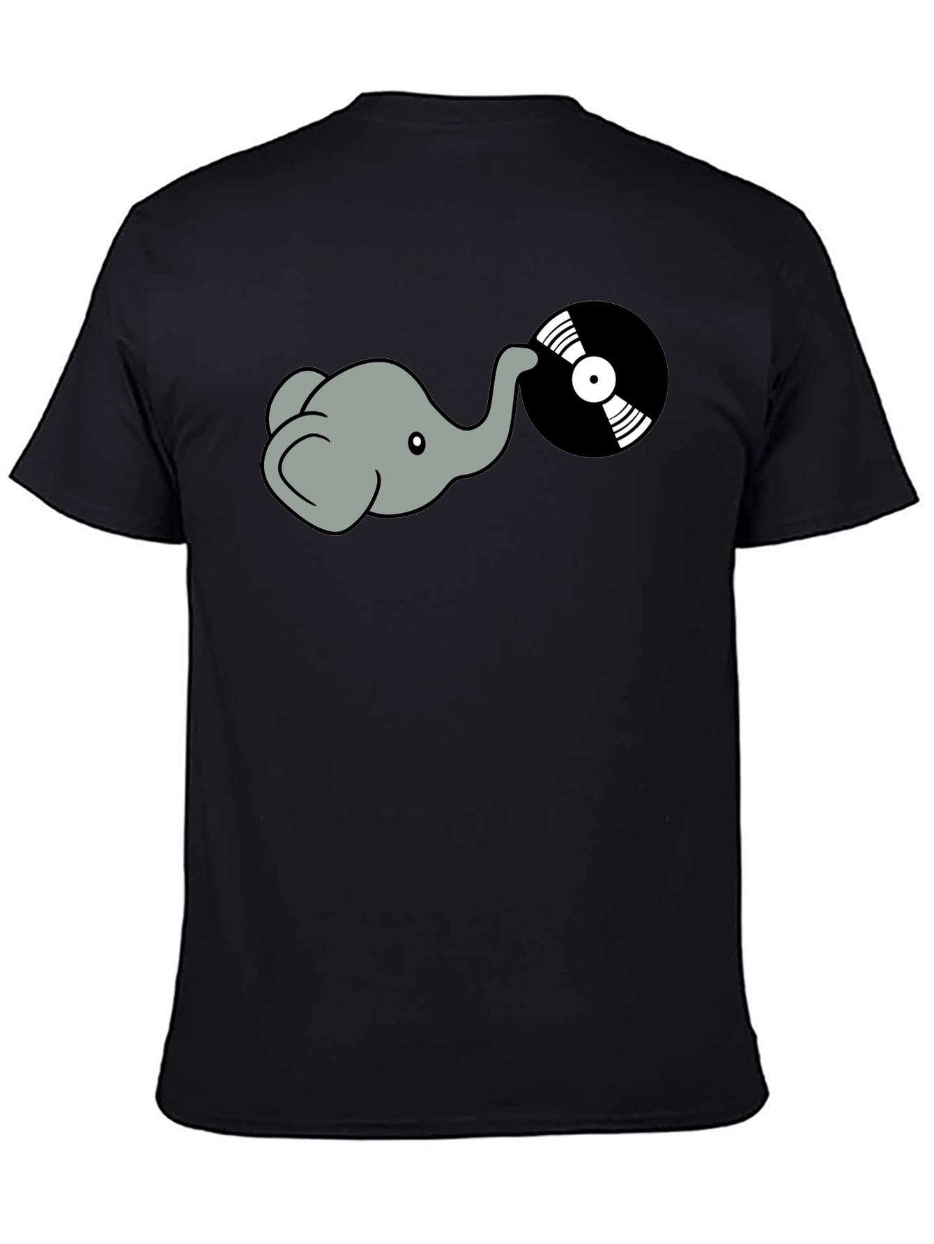 Black Elephant DJ Graphic Tee - Cool Vinyl Record Shirt view 4