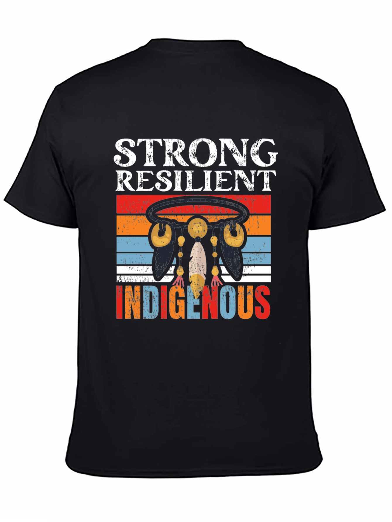 Black Strong Resilient Indigenous Graphic T-Shirt view 4