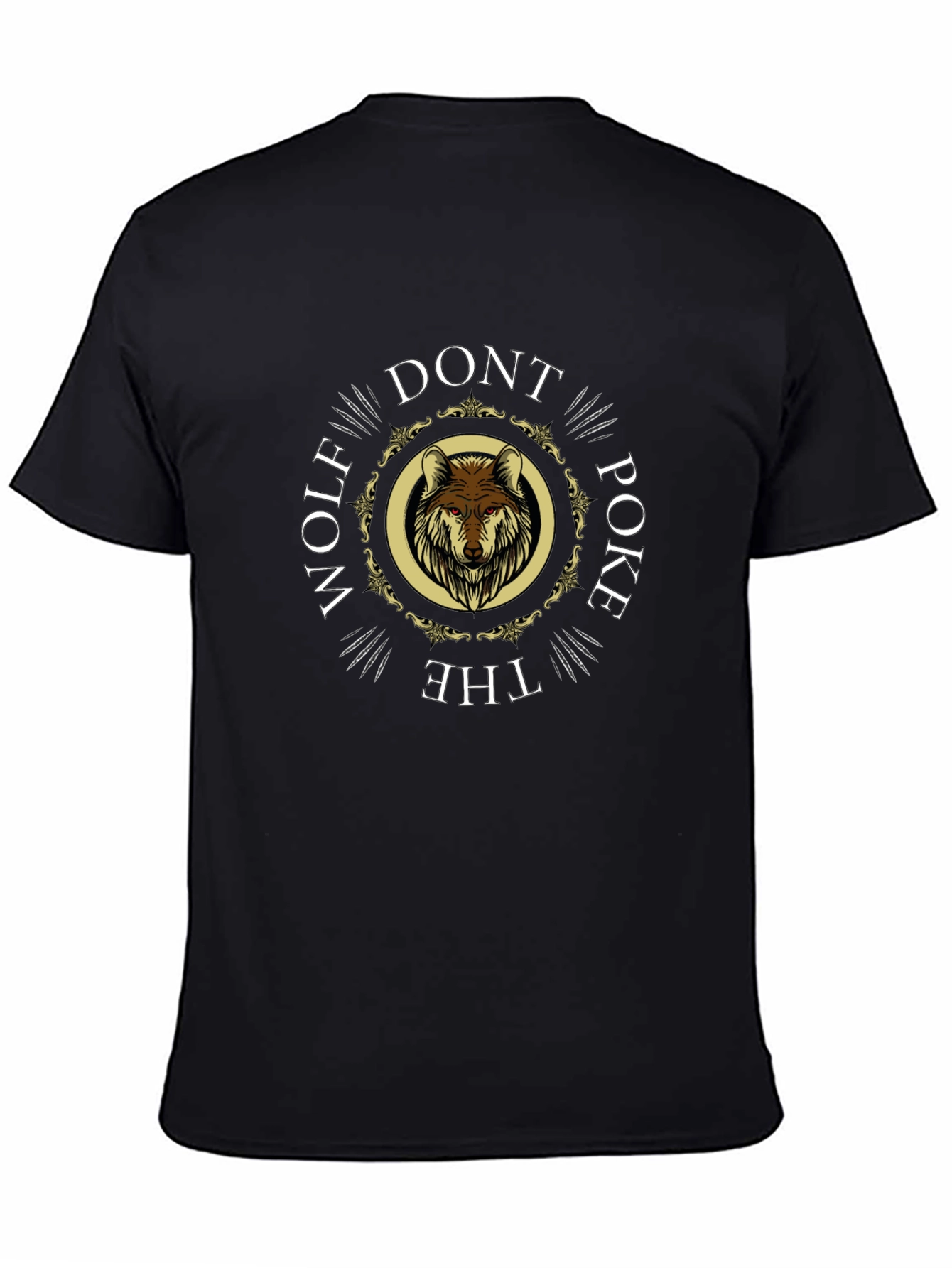 Black Don't Poke the Wolf Graphic T-Shirt - Black view 4