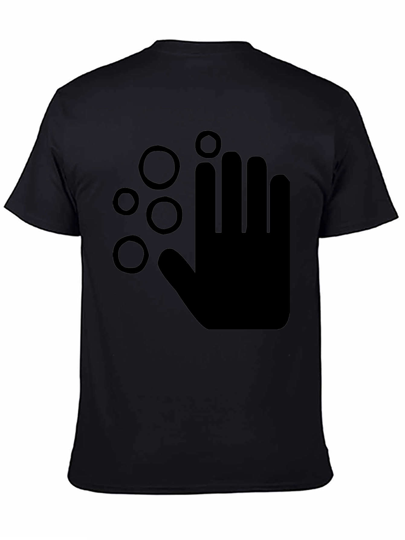 Black Washing Hands Graphic Black T-Shirt view 4