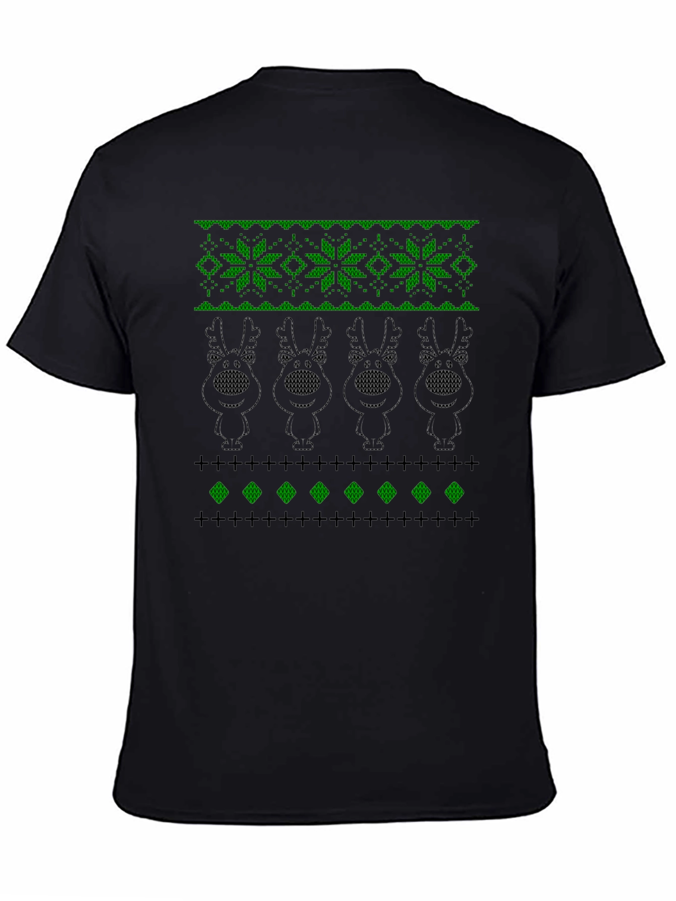Black Novelty Knit Reindeer T-Shirt view 4