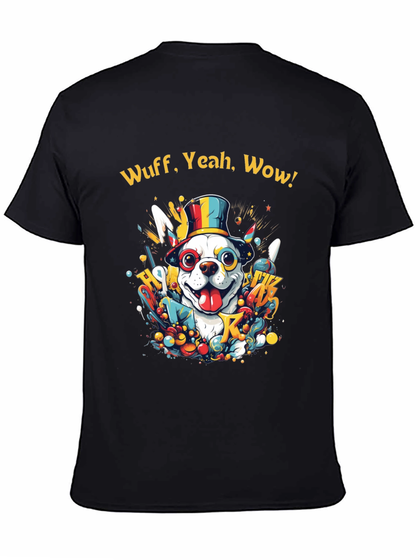 Black Wuff, Yeah, Wow Dog Graphic Tee view 4