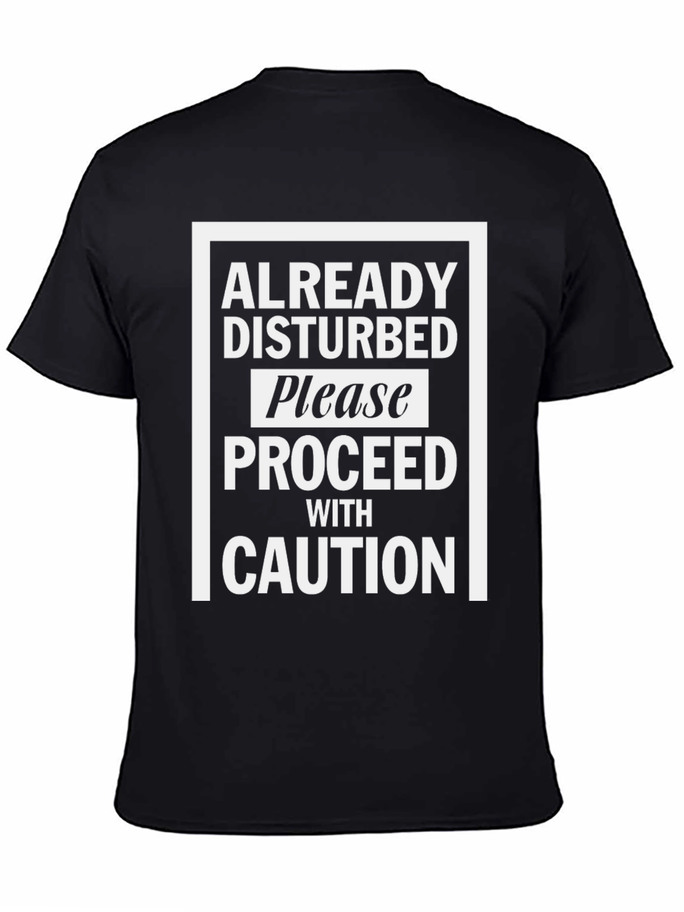 Black Disturbed Caution Graphic Tee view 4